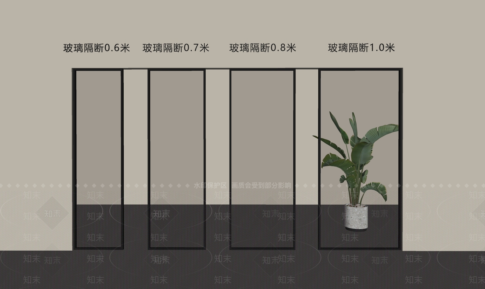 现代隔断SU模型下载【ID:1196582406】