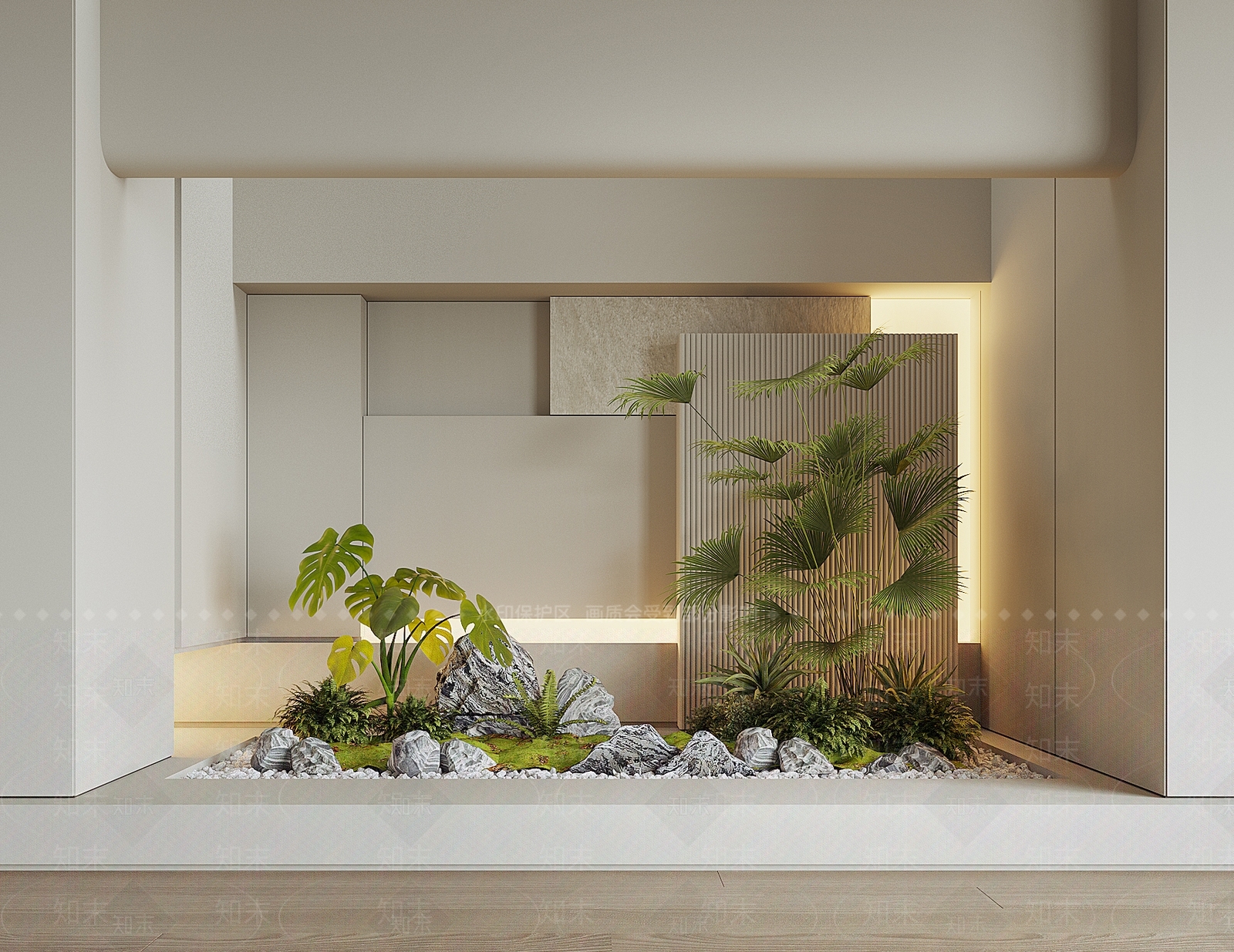 现代室内景观SU模型下载【ID:1196582448】