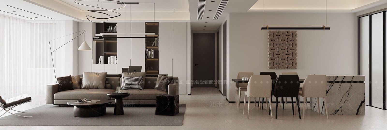 现代简约客餐厅3D模型下载【ID:1196583997】