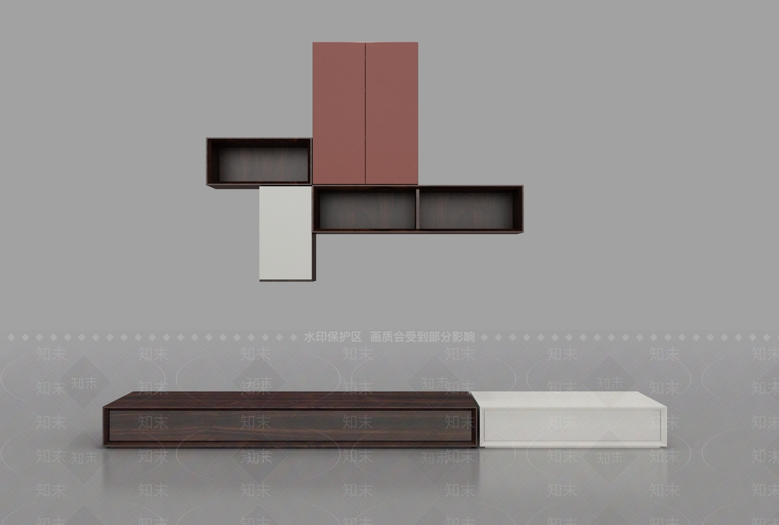 现代新中式电视柜3D模型下载【ID:1196584443】