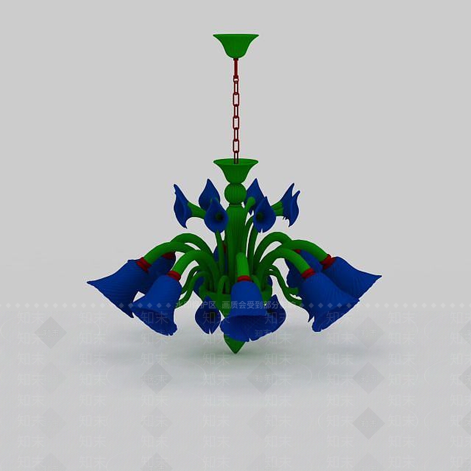 现代彩色吊灯3D模型下载【ID:1196585477】
