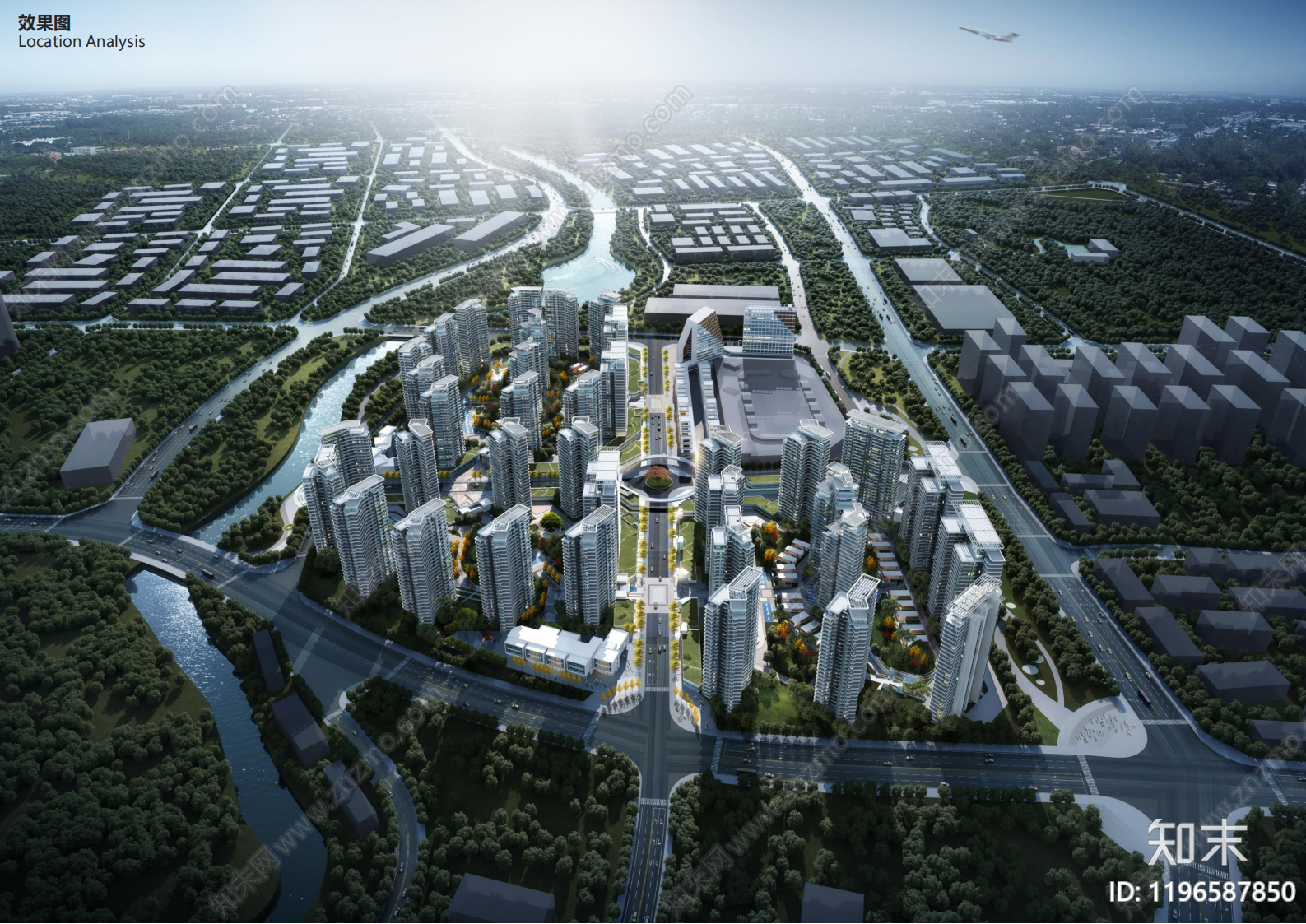 现代新中式小区建筑下载【ID:1196587850】