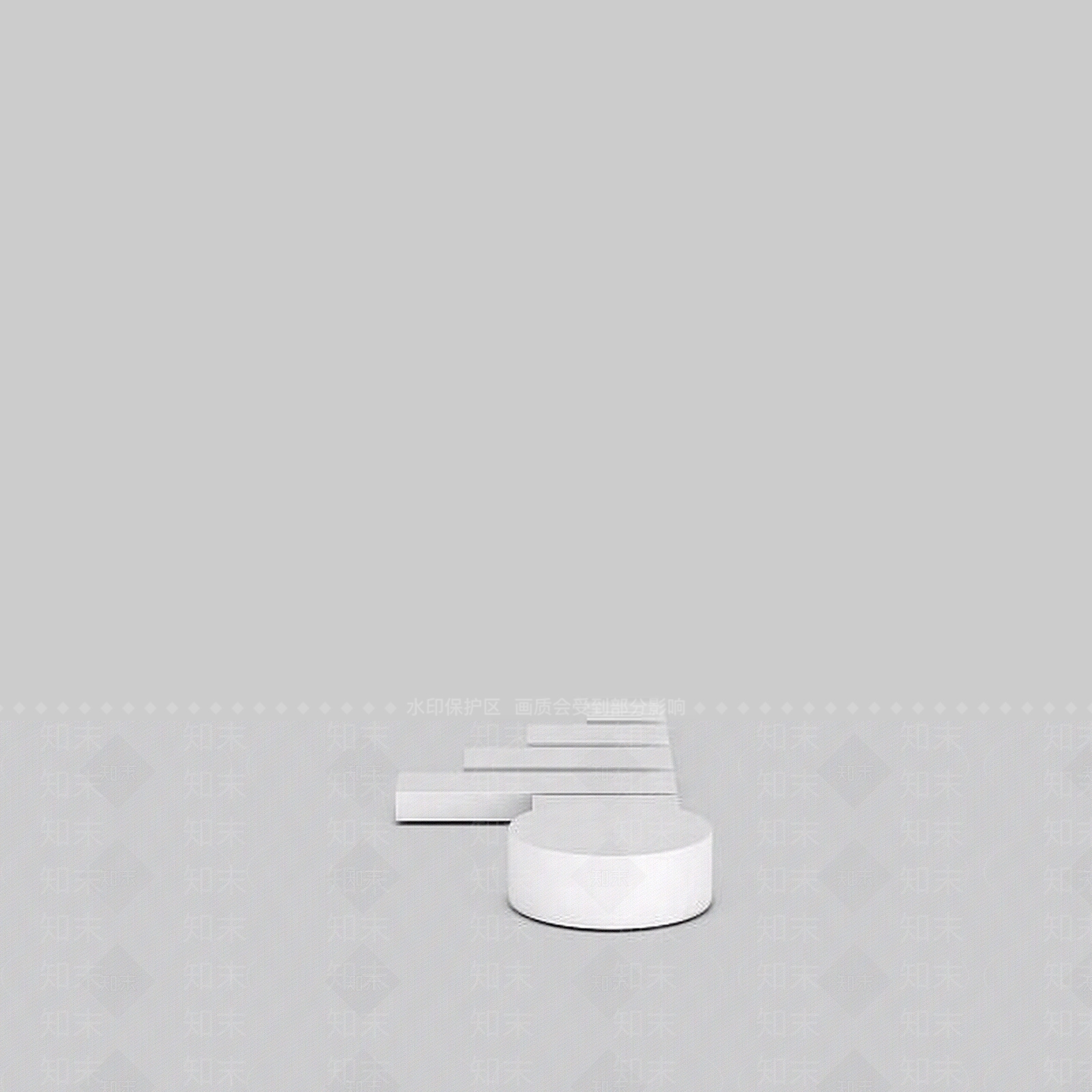 现代白色地灯3D模型下载【ID:1196587681】