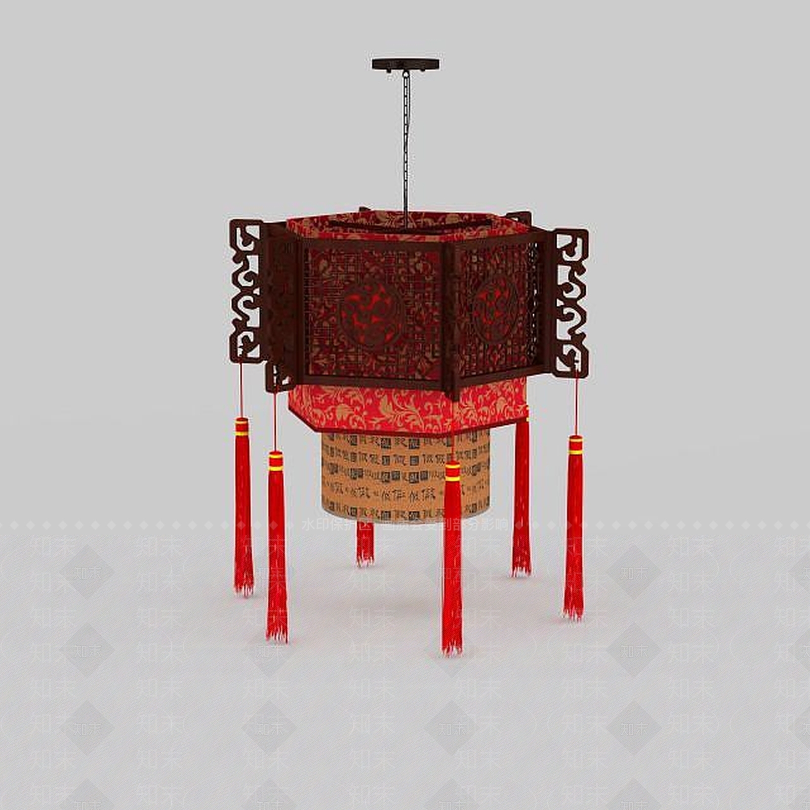 中式仿古吊灯3D模型下载【ID:1196588191】