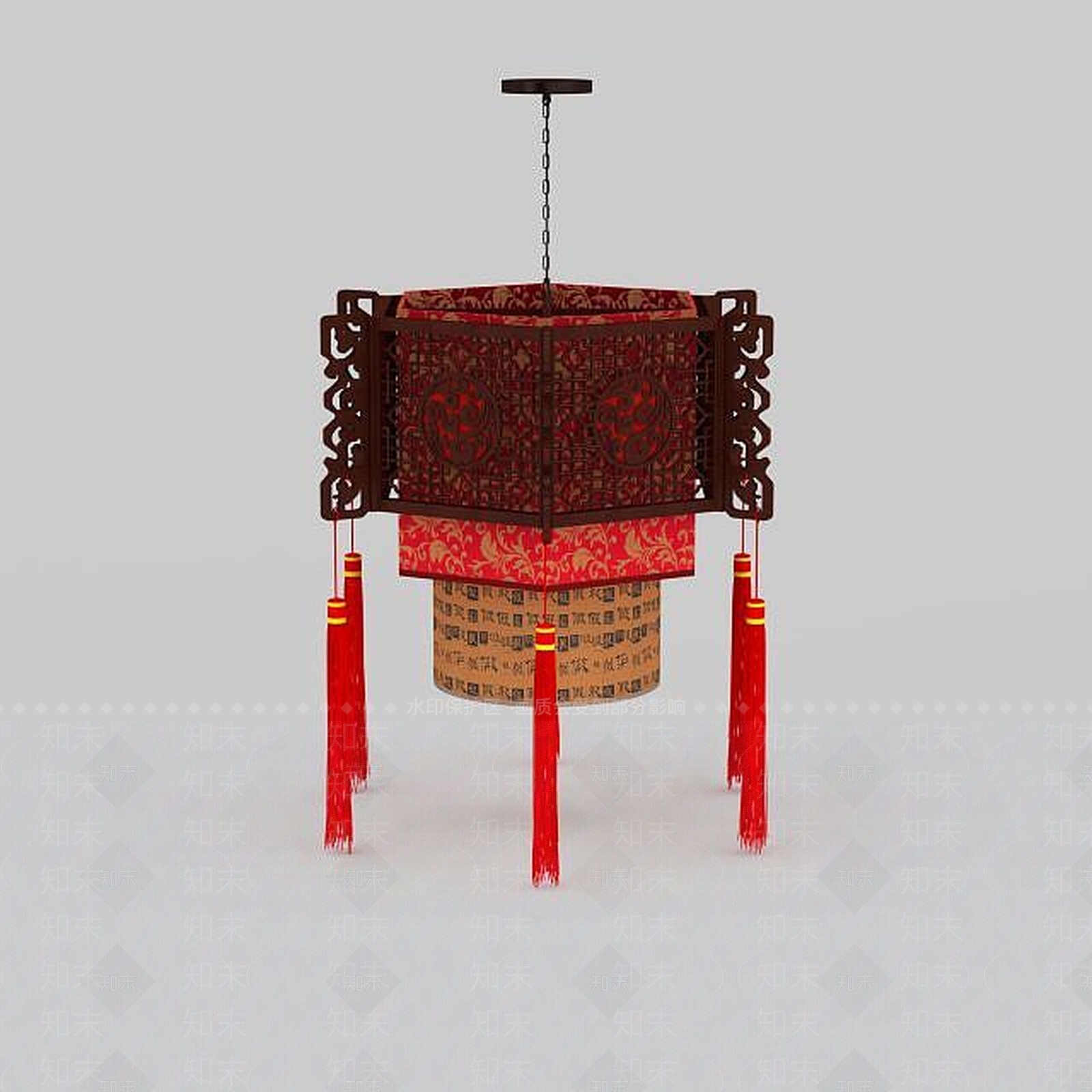 中式仿古吊灯3D模型下载【ID:1196588191】