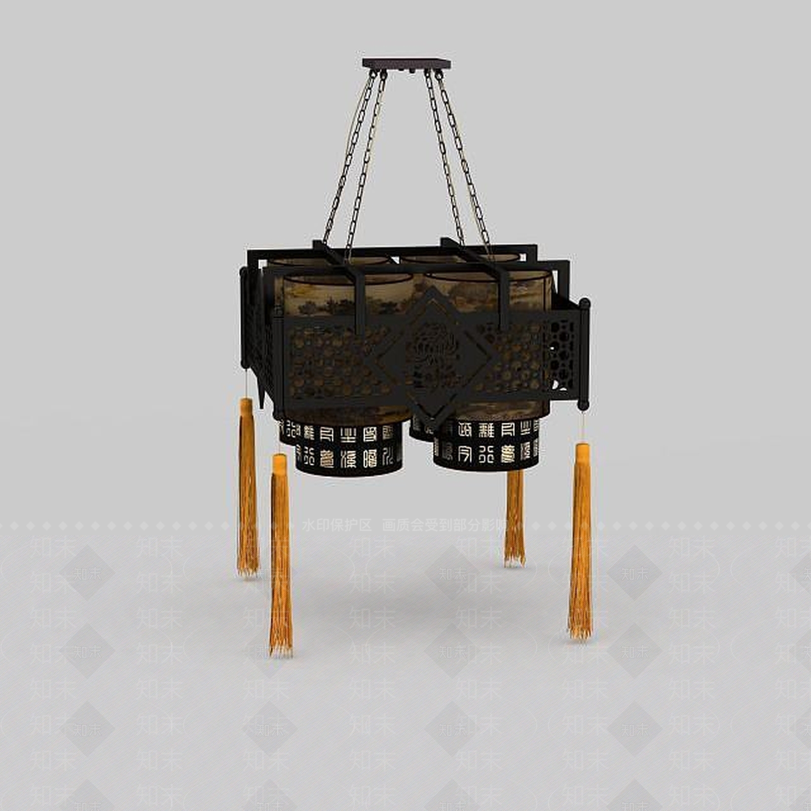 中式客厅灯具3D模型下载【ID:1196588263】