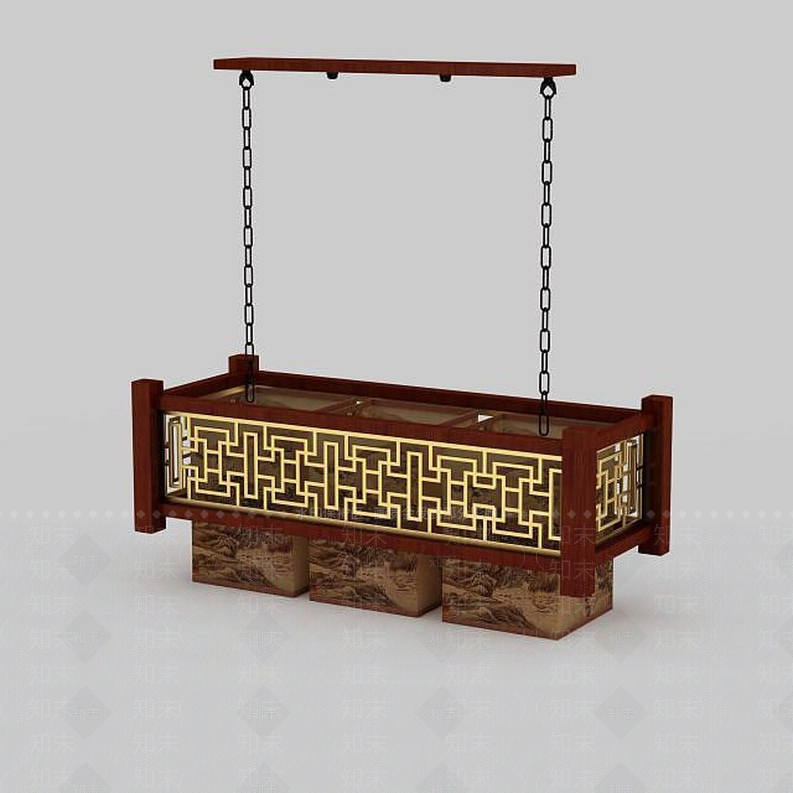 中式豪华吊灯3D模型下载【ID:1196588684】
