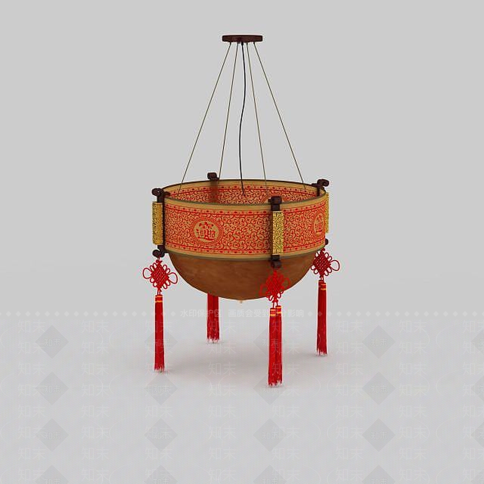 中式简约灯具3D模型下载【ID:1196588657】