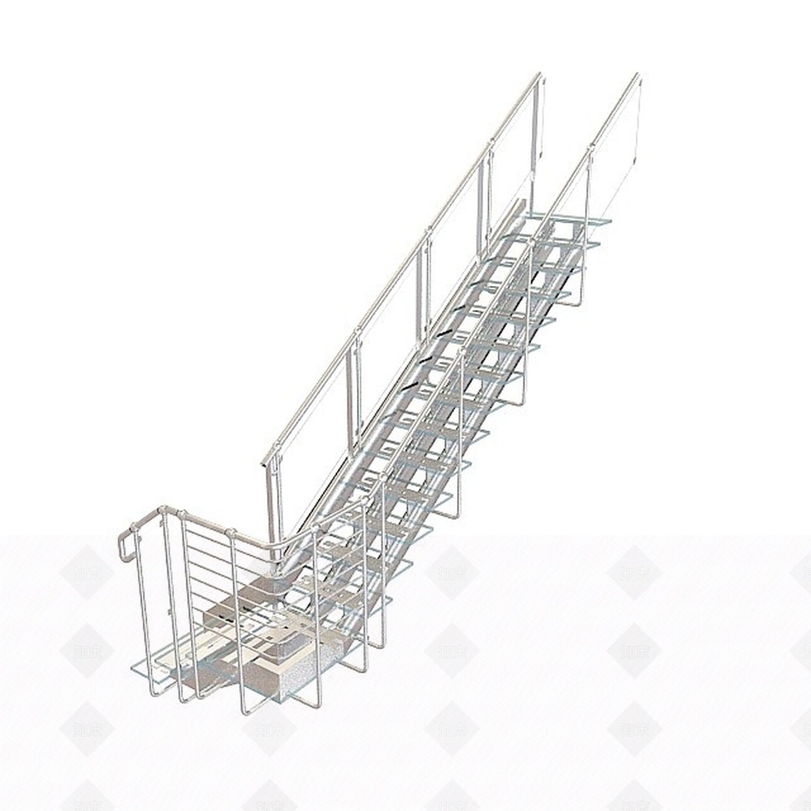 现代玻璃铁架楼梯3D模型下载【ID:1196588704】