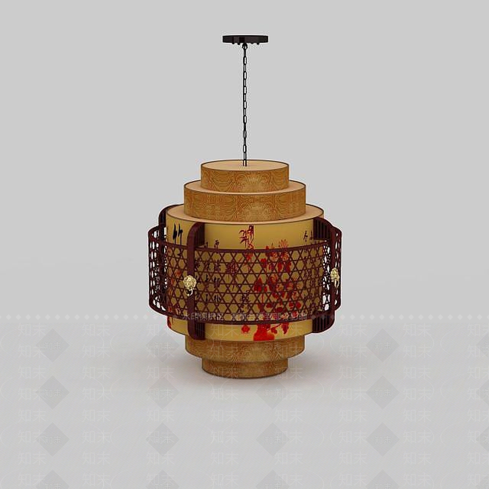 中式现代吊灯3D模型下载【ID:1196588940】