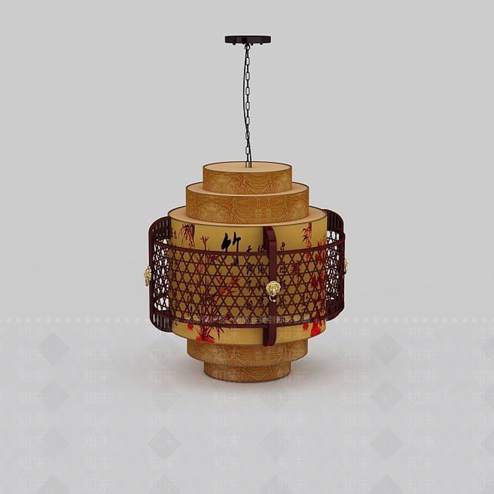 中式现代吊灯3D模型下载【ID:1196588940】