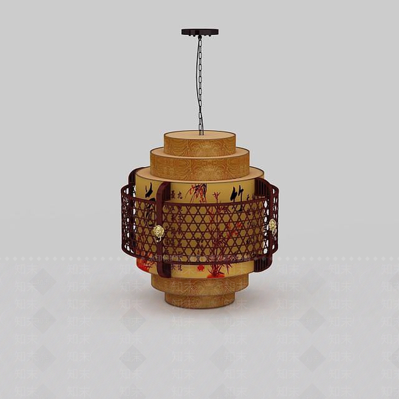中式现代吊灯3D模型下载【ID:1196588940】
