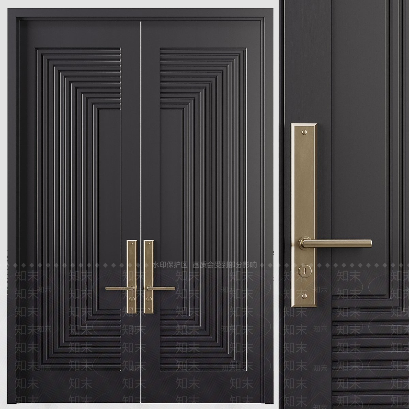 现代新中式意式大门3D模型下载【ID:1196589343】