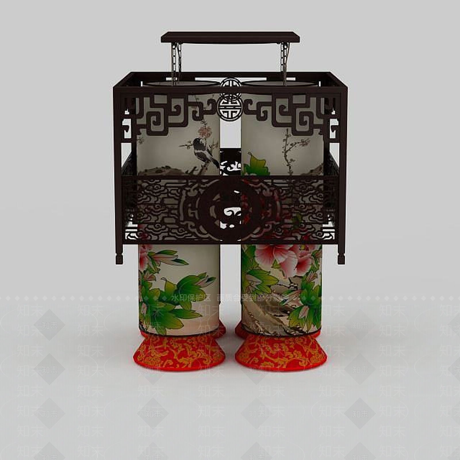 中式仿古中式吊灯3D模型下载【ID:1196590284】
