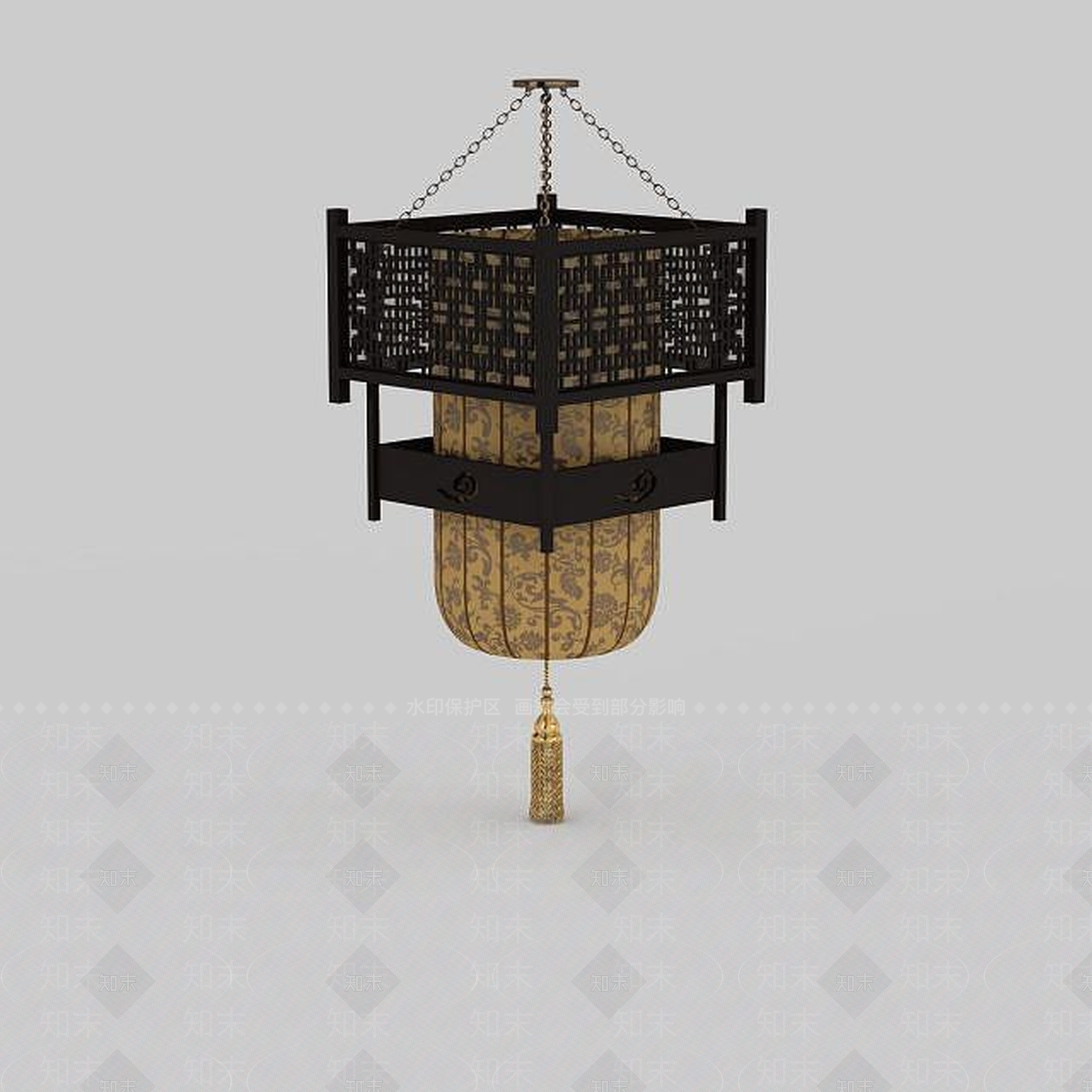 中式仿古吊灯3D模型下载【ID:1196590470】