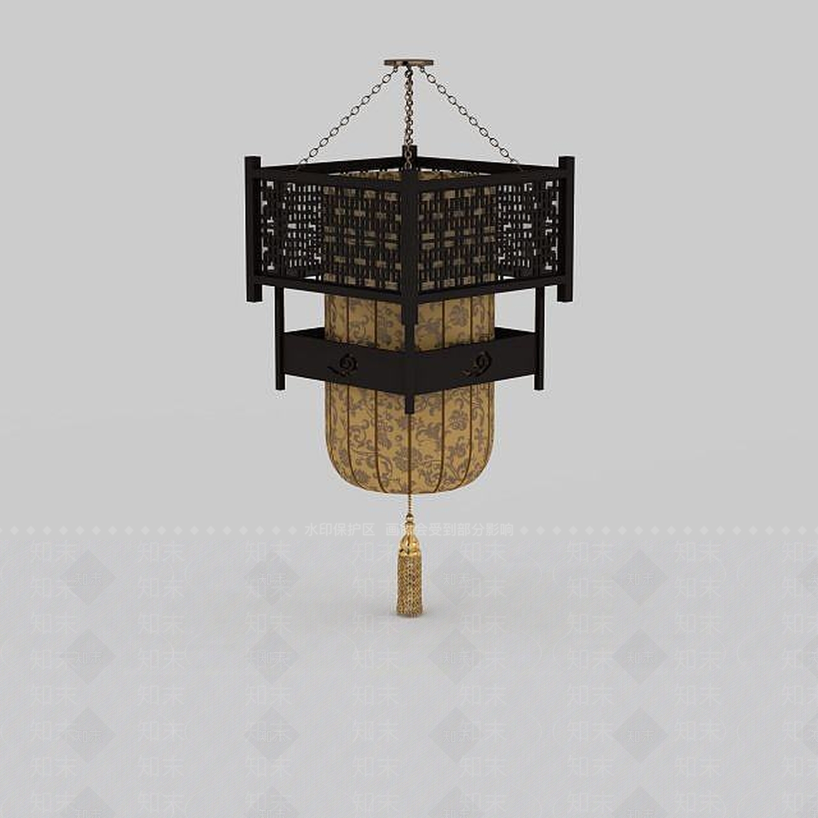 中式仿古吊灯3D模型下载【ID:1196590470】
