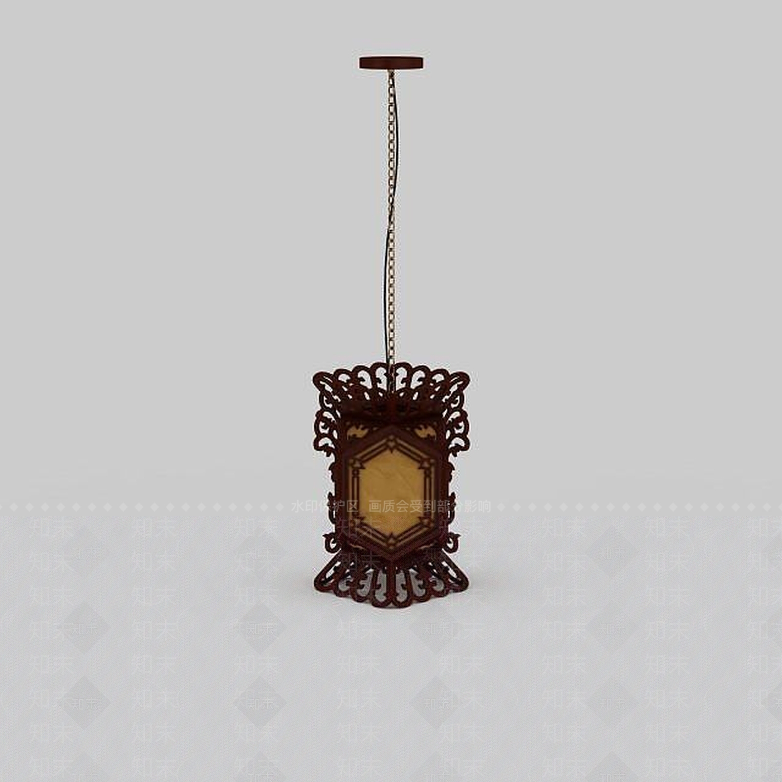 中式复古中式吊灯3D模型下载【ID:1196590558】