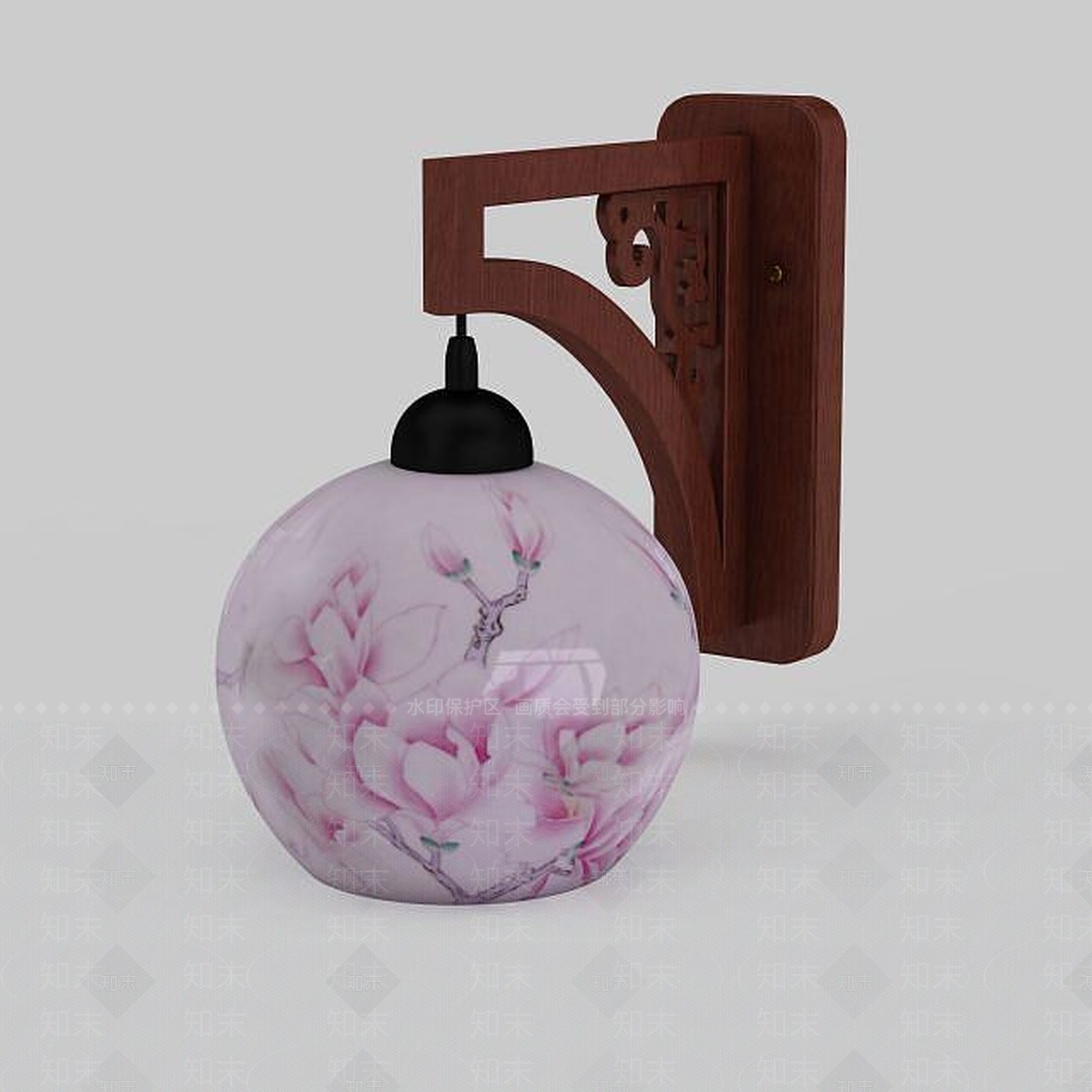 现代粉色玻璃吊灯3D模型下载【ID:1196590723】