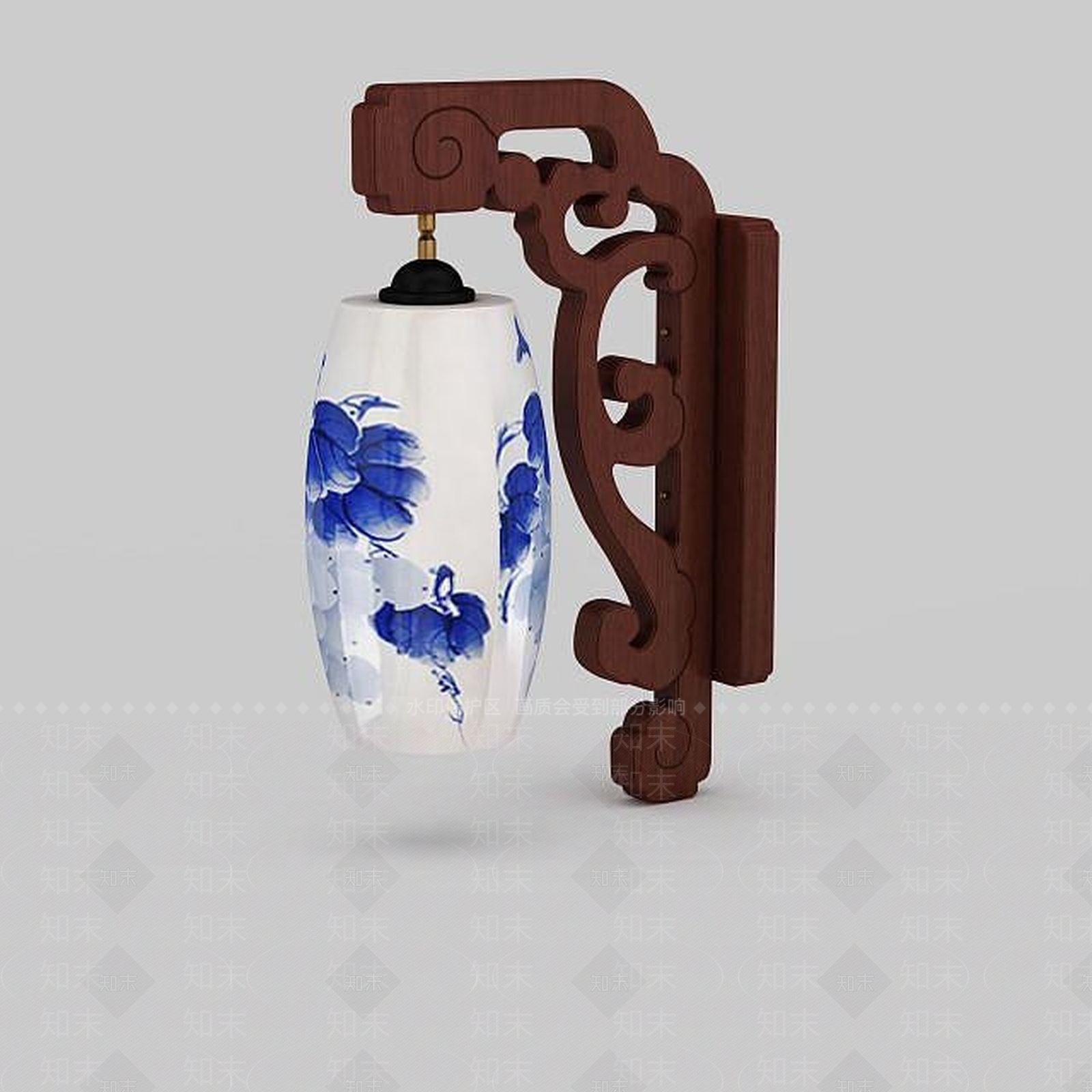 现代青花瓷吊灯3D模型下载【ID:1196590813】