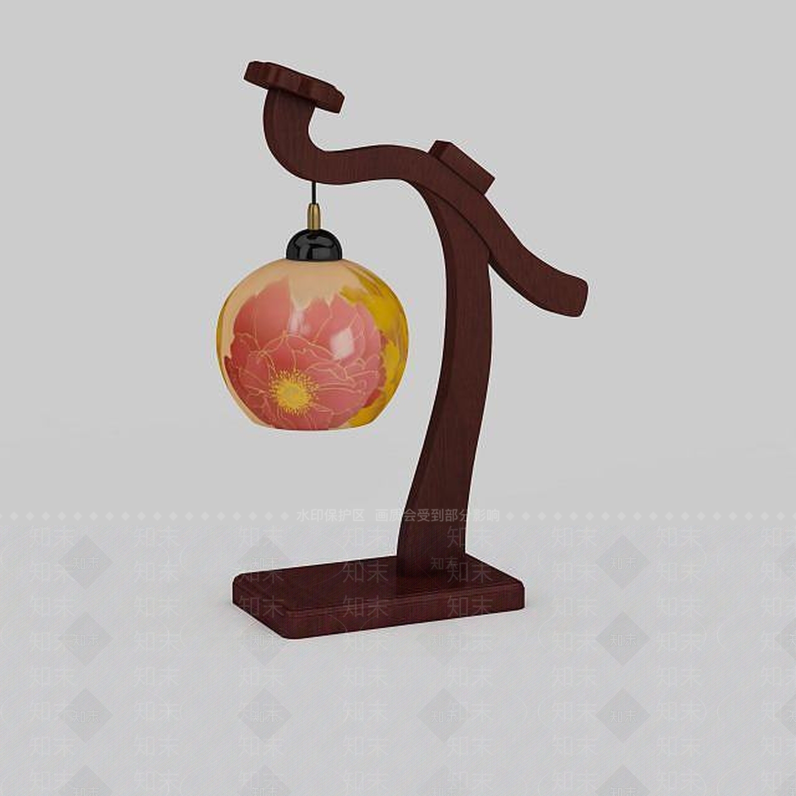 中式玻璃灯具3D模型下载【ID:1196591244】