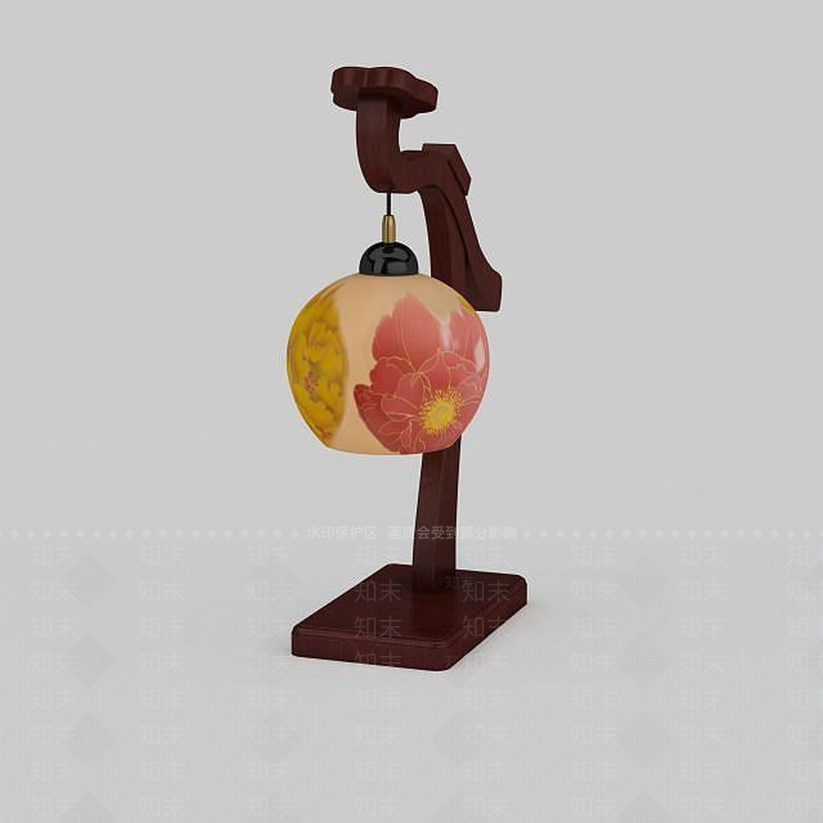中式玻璃灯具3D模型下载【ID:1196591244】