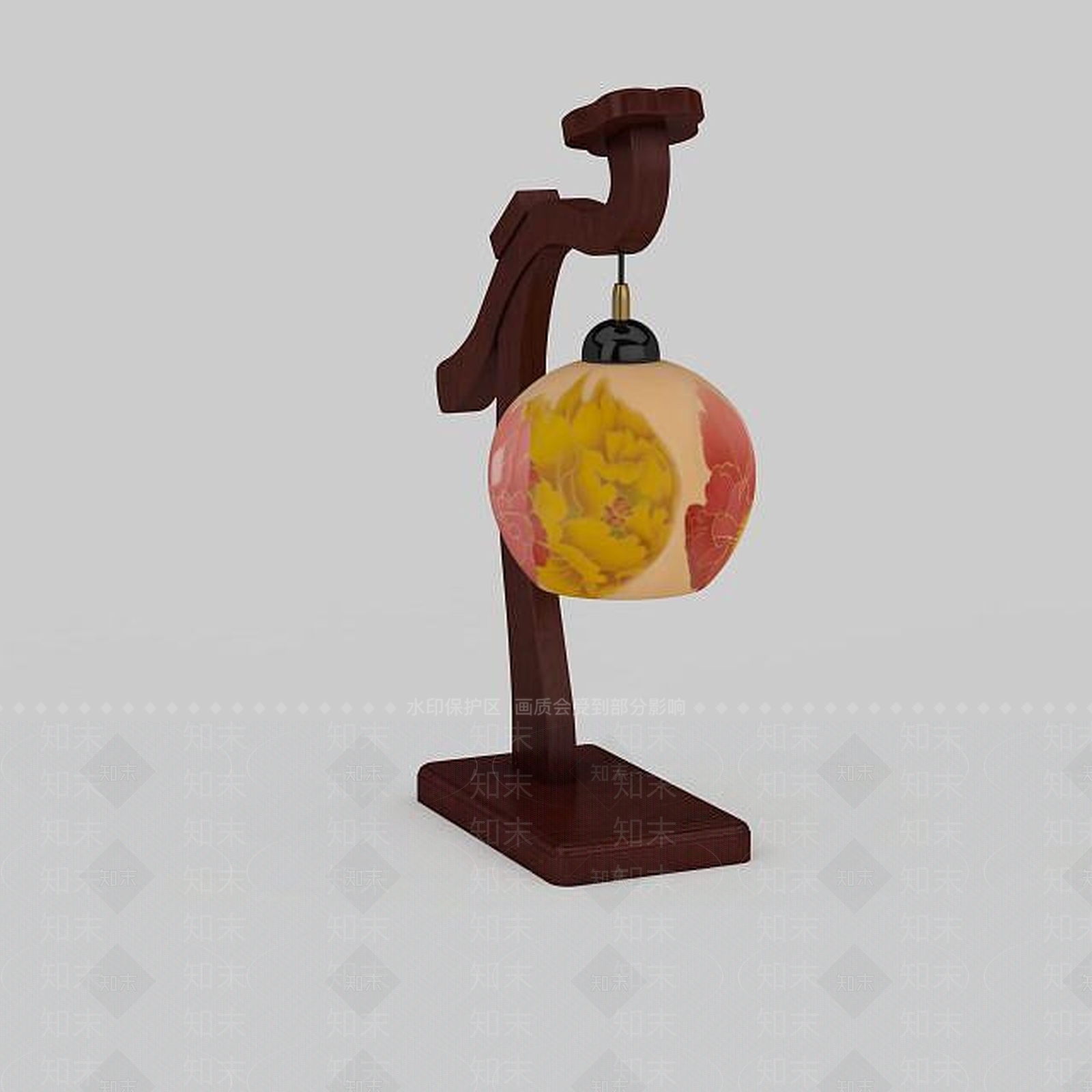 中式玻璃灯具3D模型下载【ID:1196591244】