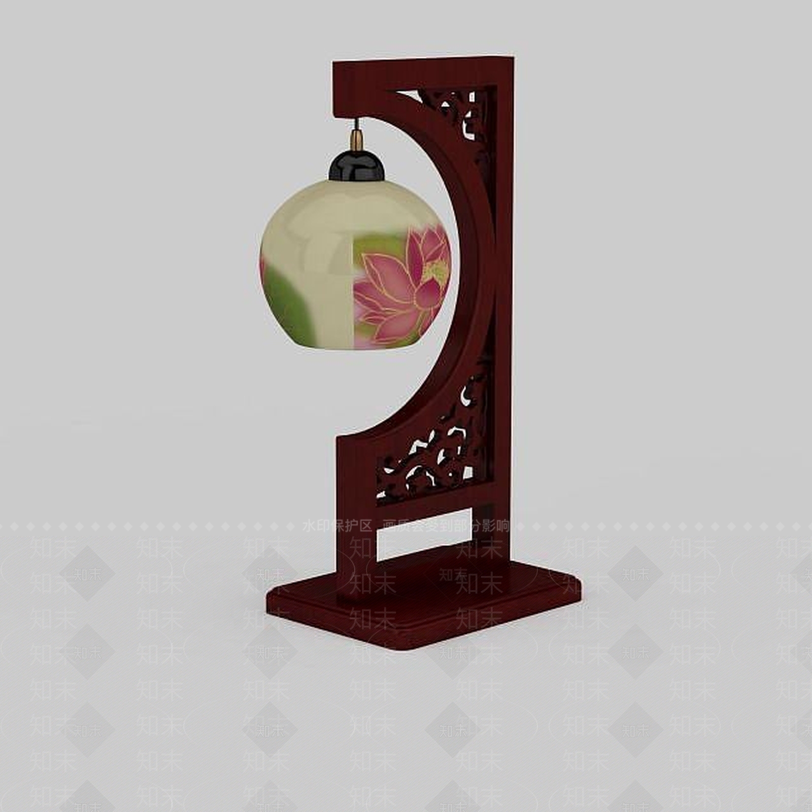 现代印花玻璃吊灯3D模型下载【ID:1196591227】