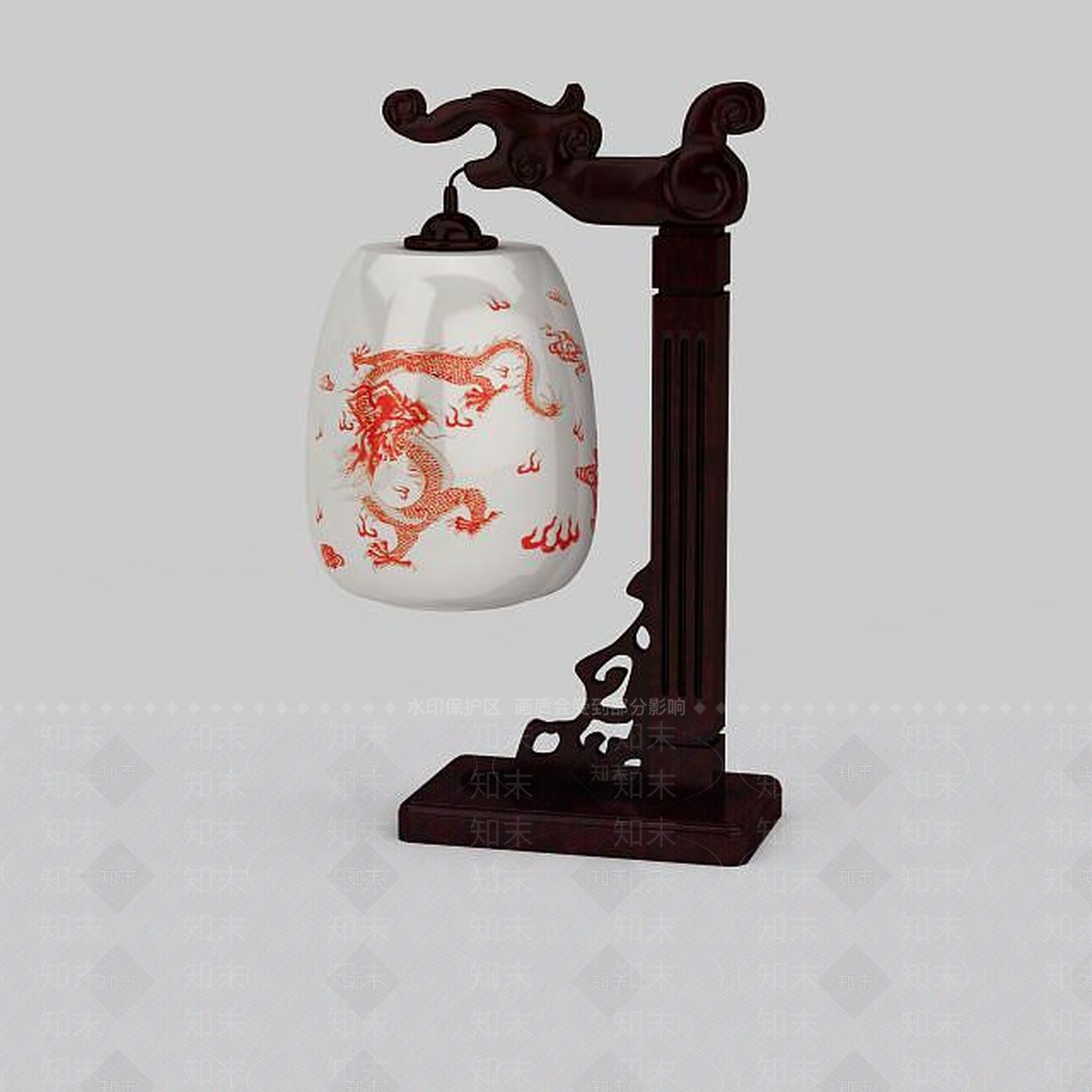 中式玻璃灯具3D模型下载【ID:1196591550】
