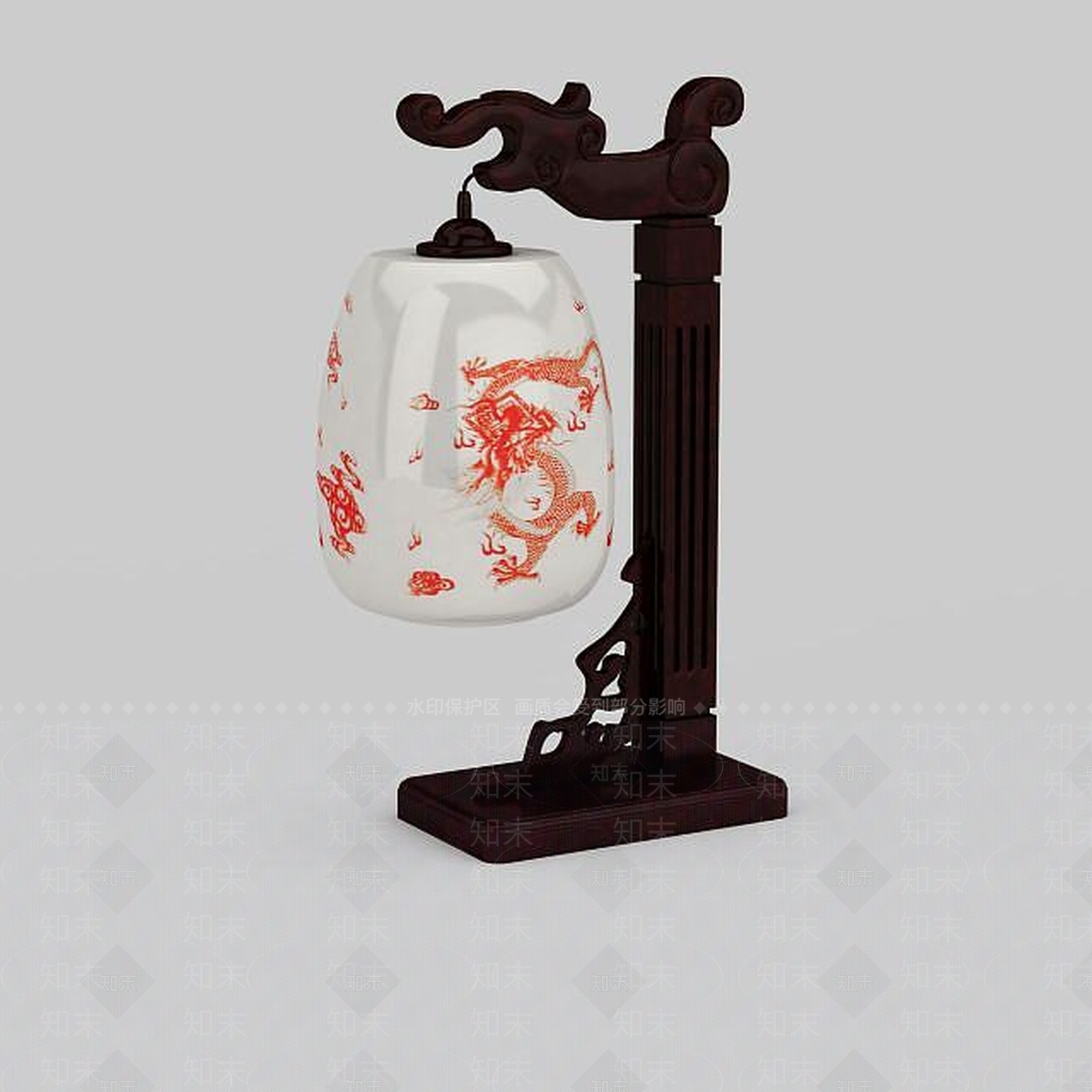 中式玻璃灯具3D模型下载【ID:1196591550】