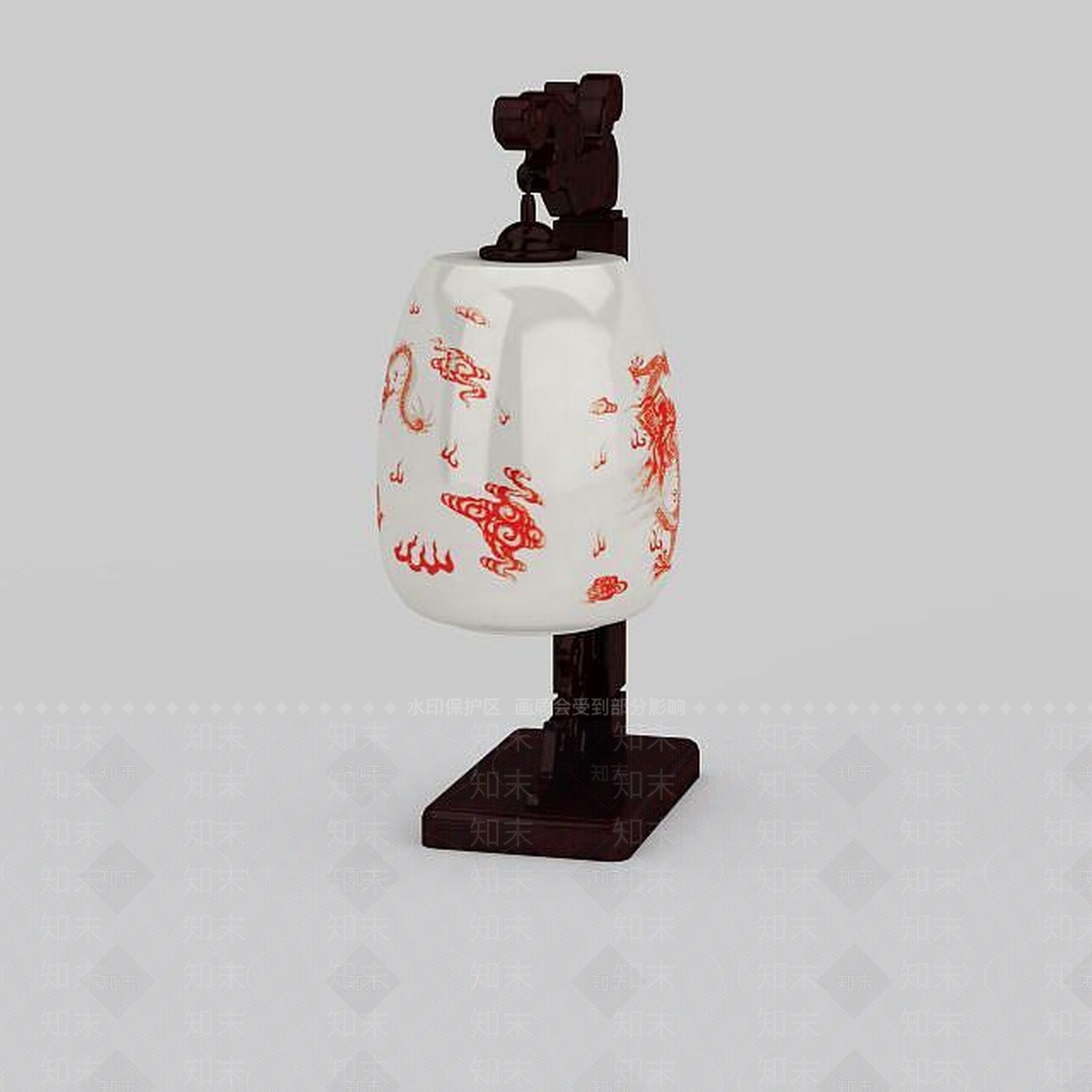 中式玻璃灯具3D模型下载【ID:1196591550】