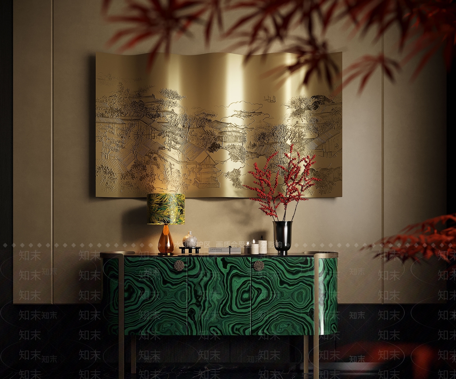 新中式挂件3D模型下载【ID:1196592466】