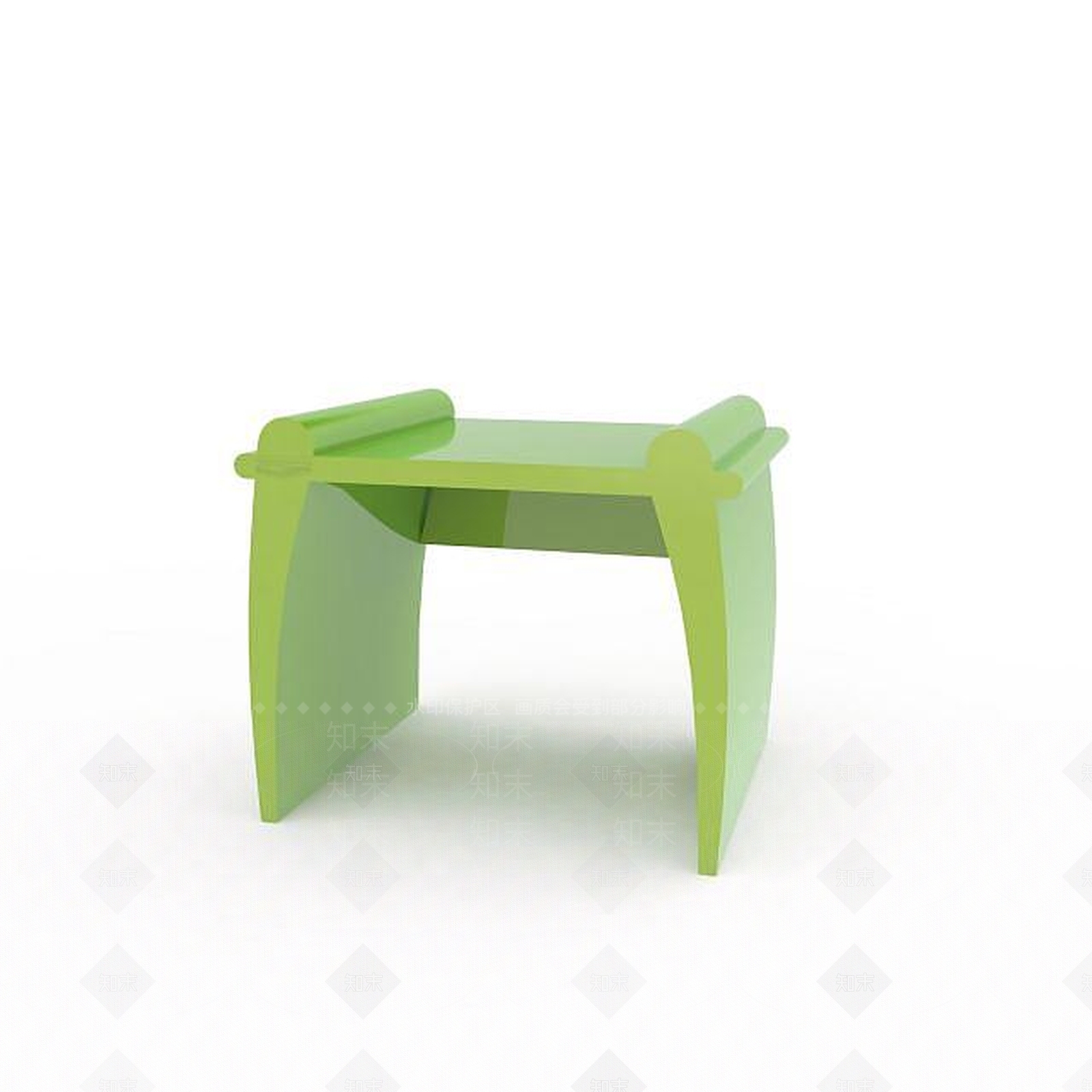 现代绿色凳子3D模型下载【ID:1196592499】