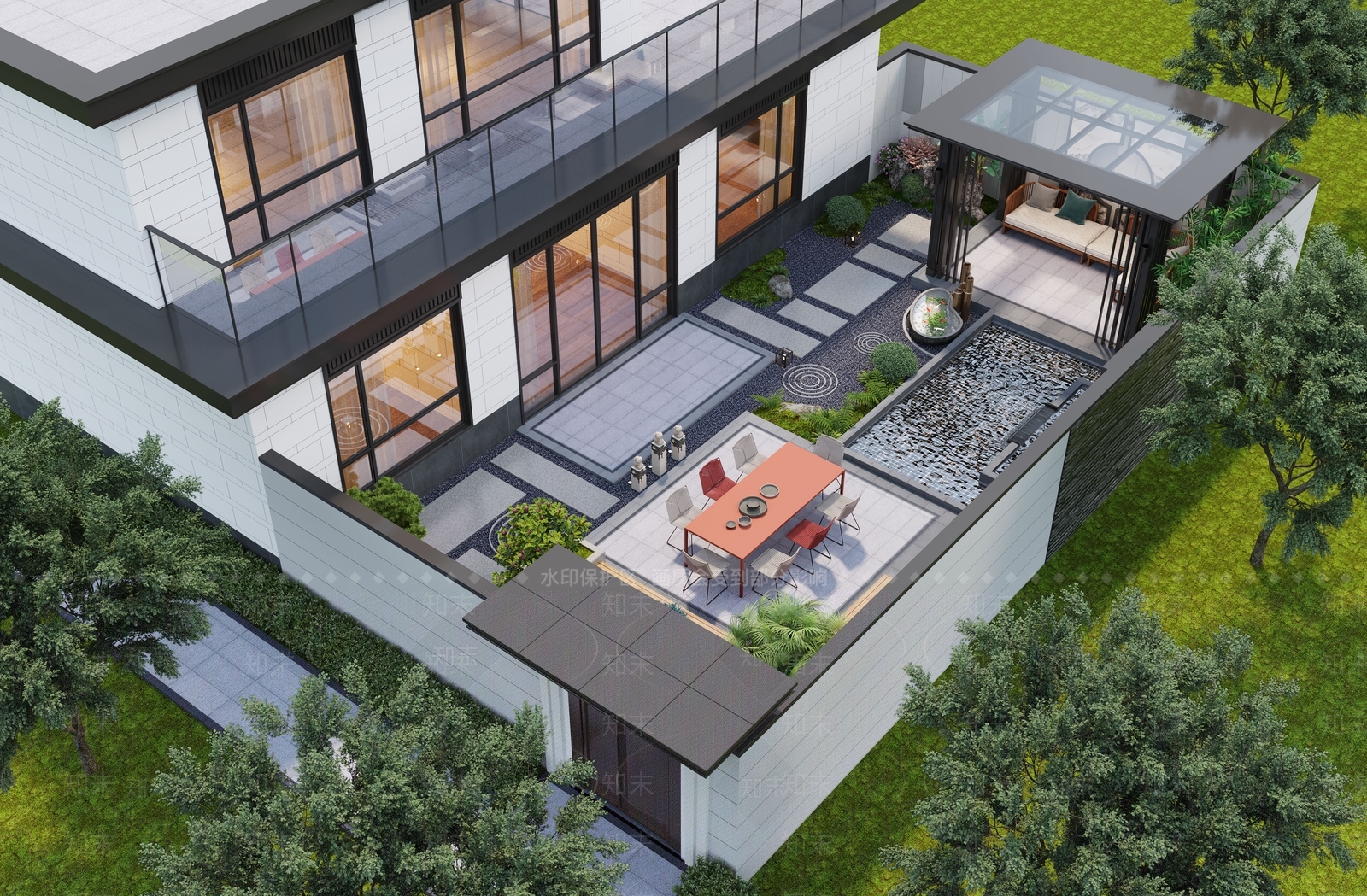 新中式庭院3D模型下载【ID:1196592699】