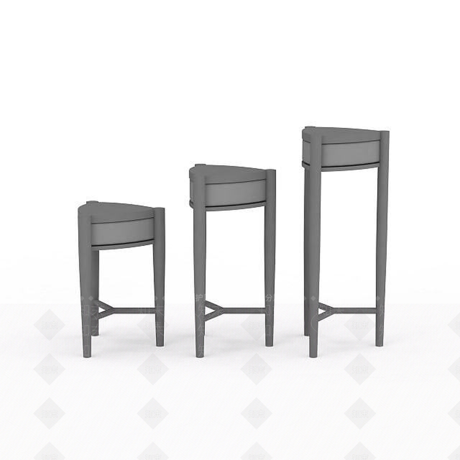 现代凳子组合3D模型下载【ID:1196593024】