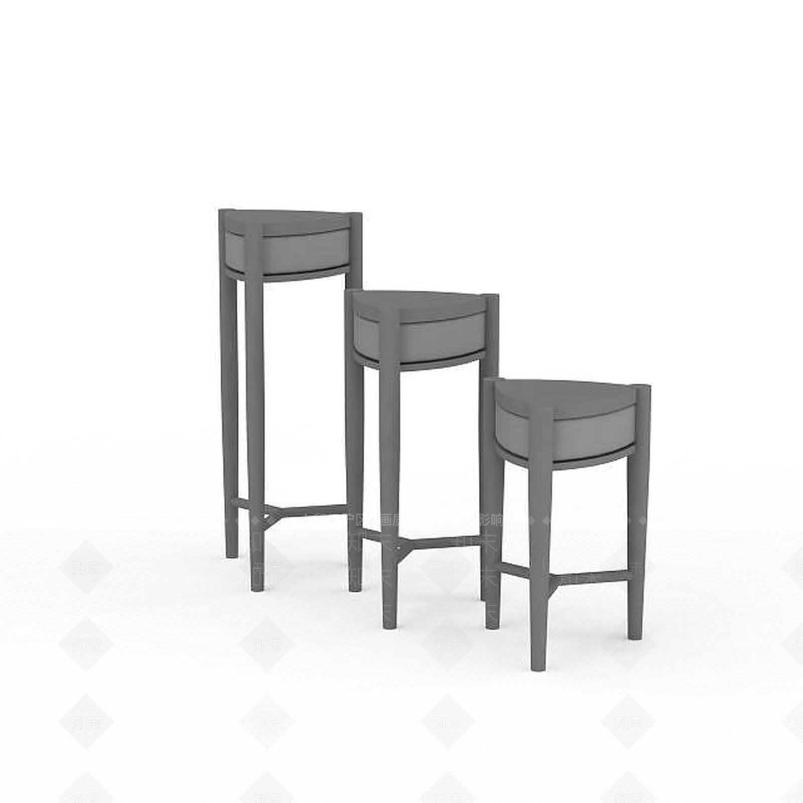 现代凳子组合3D模型下载【ID:1196593024】