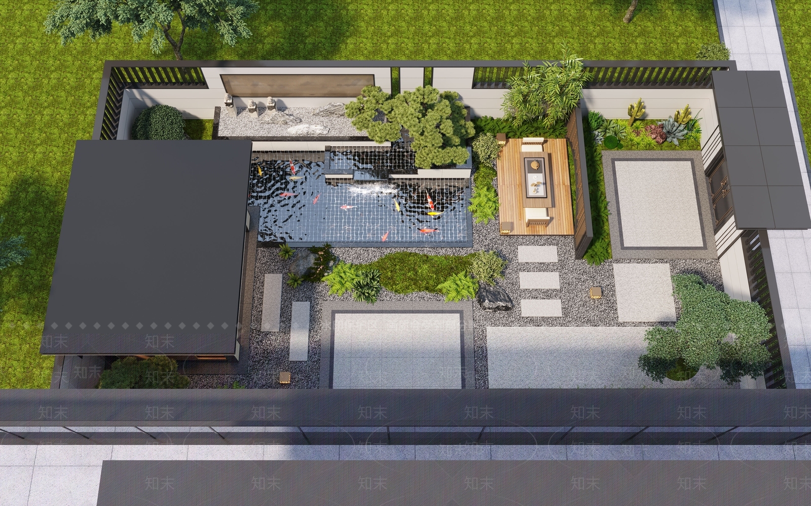 新中式庭院3D模型下载【ID:1196593187】