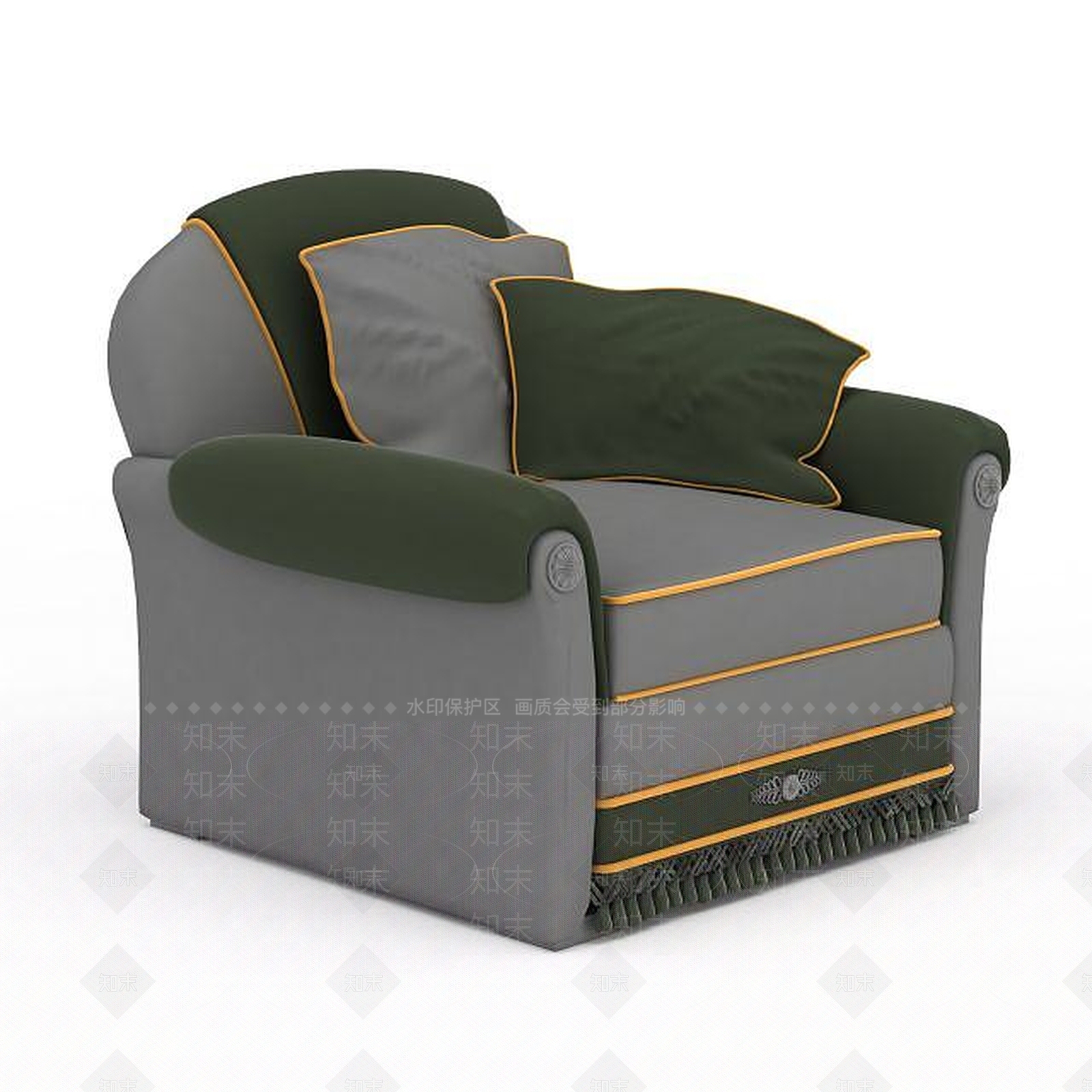 现代灰色个性沙发3D模型下载【ID:1196593208】