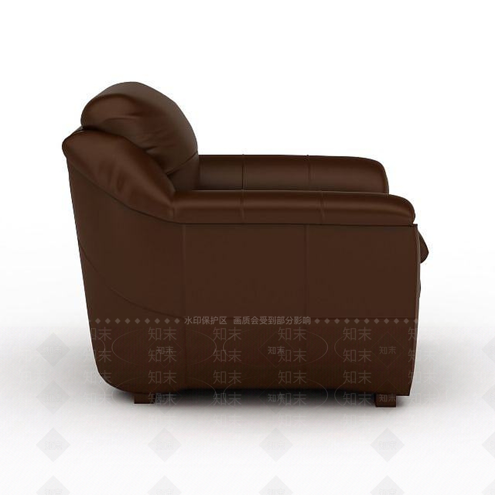 现代褐色单人沙发3D模型下载【ID:1196594002】