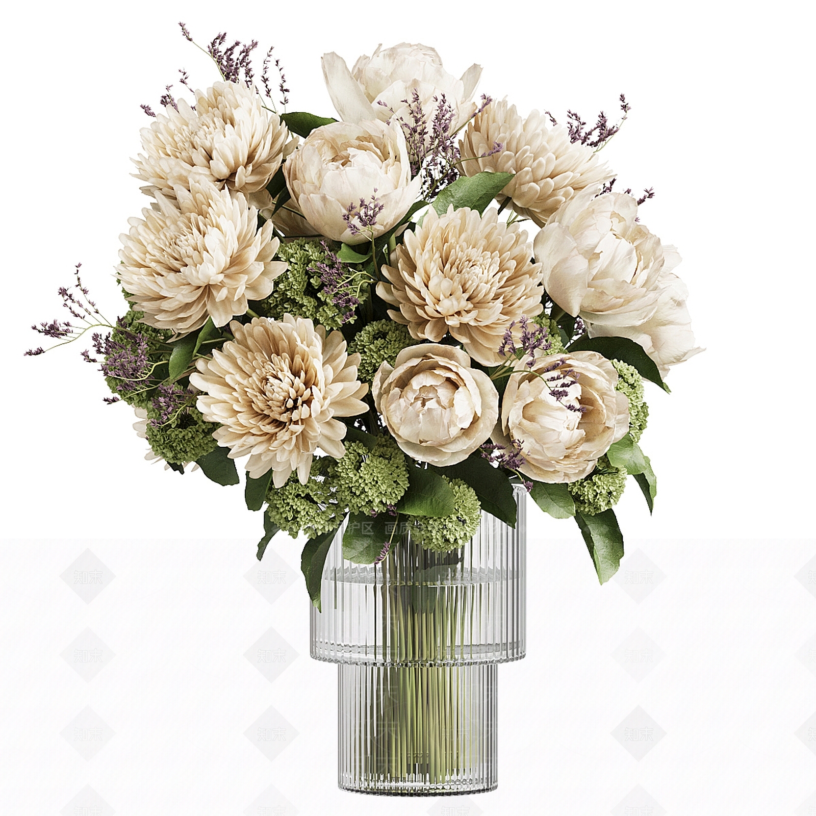 现代新中式花艺3D模型下载【ID:1196594125】