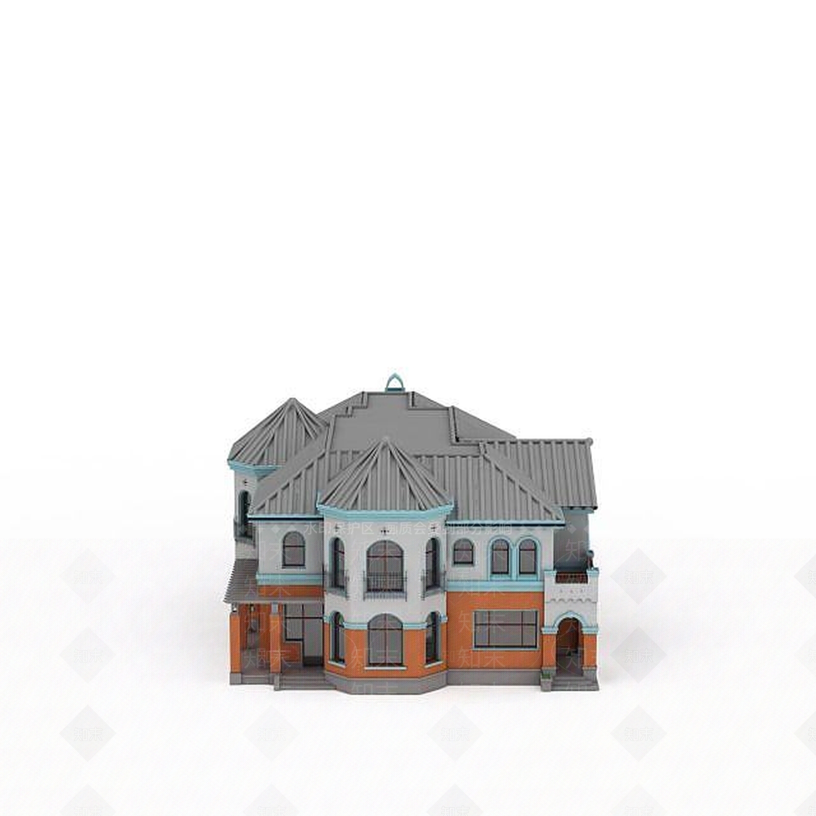 中式风格别墅3D模型下载【ID:1196595129】