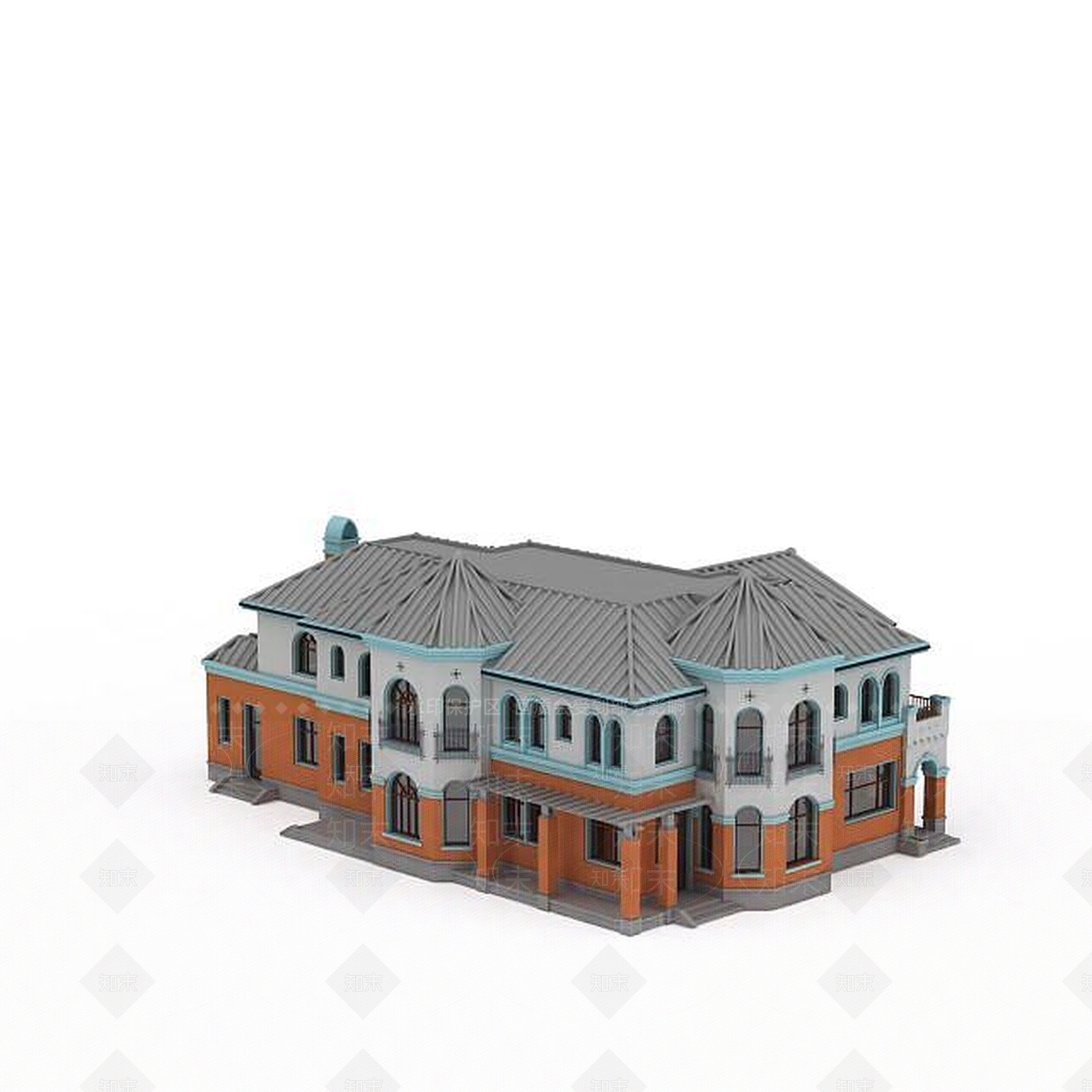 中式风格别墅3D模型下载【ID:1196595129】