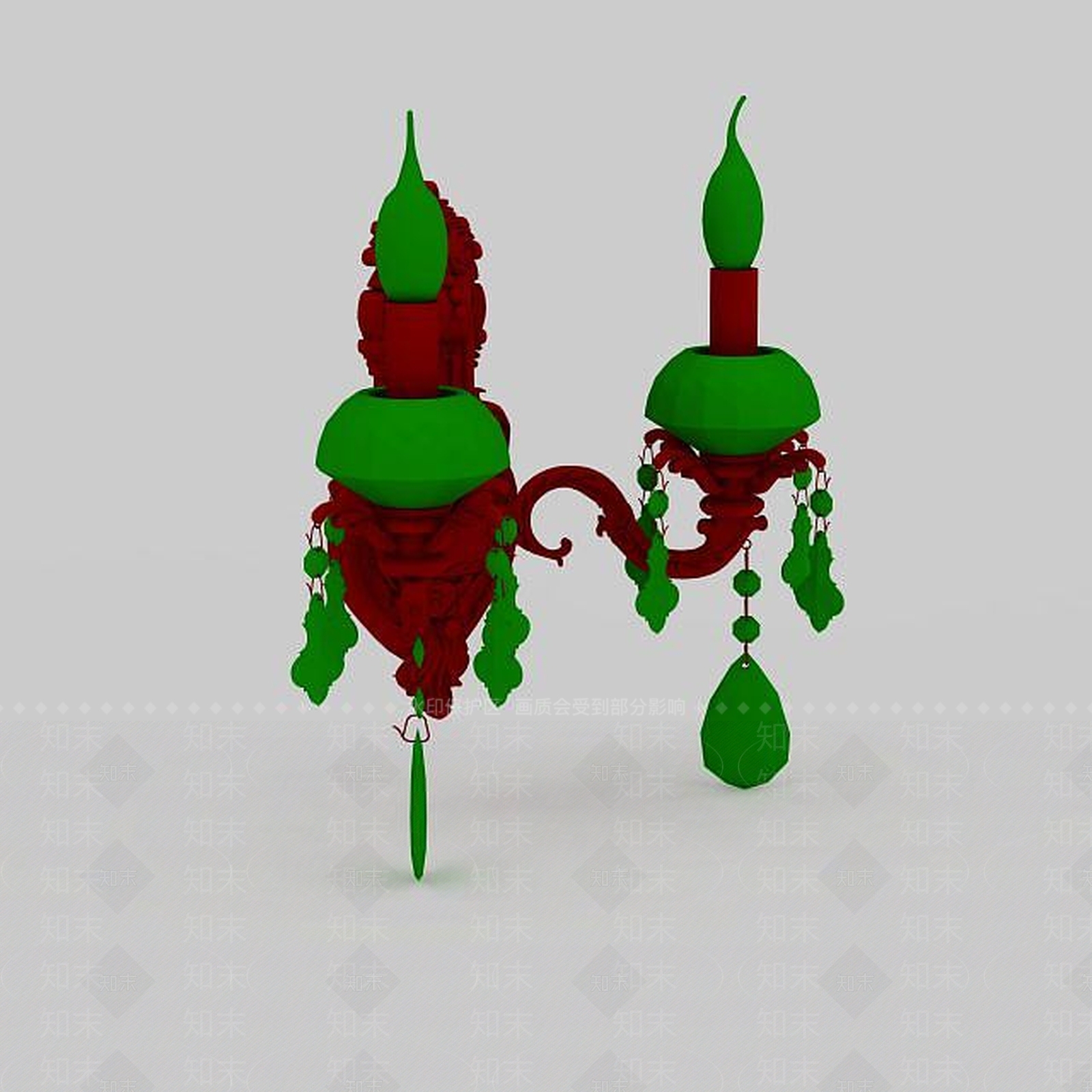 现代雕刻水晶壁灯3D模型下载【ID:1196595226】