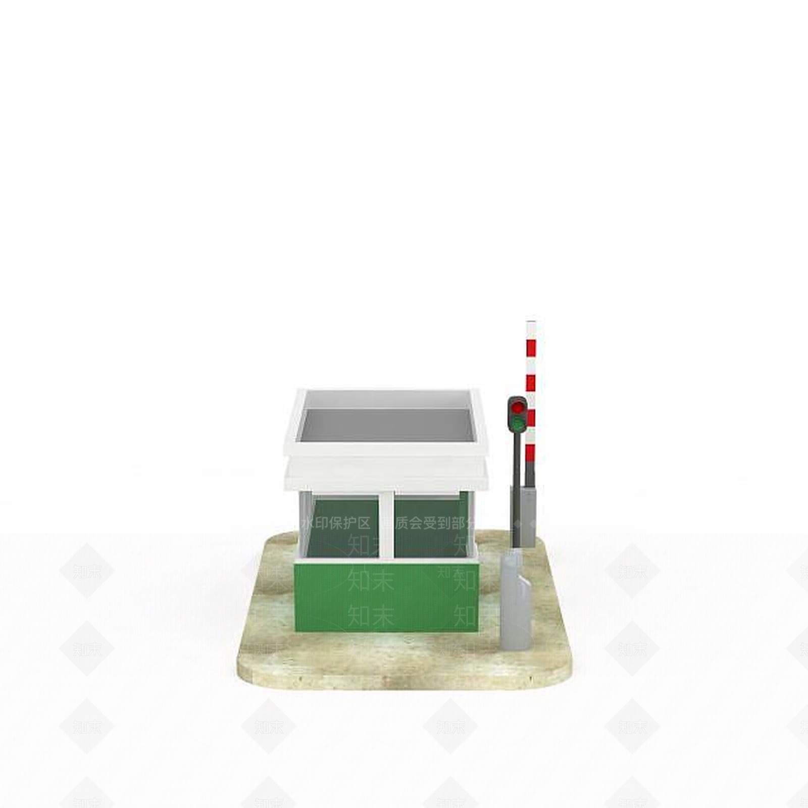 现代停车场管理亭3D模型下载【ID:1196597282】