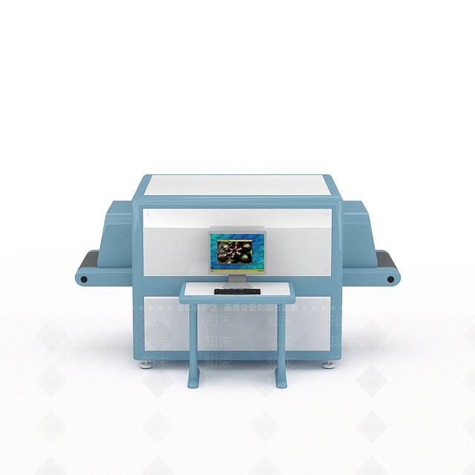 现代蓝色安检机3D模型下载【ID:1196597622】