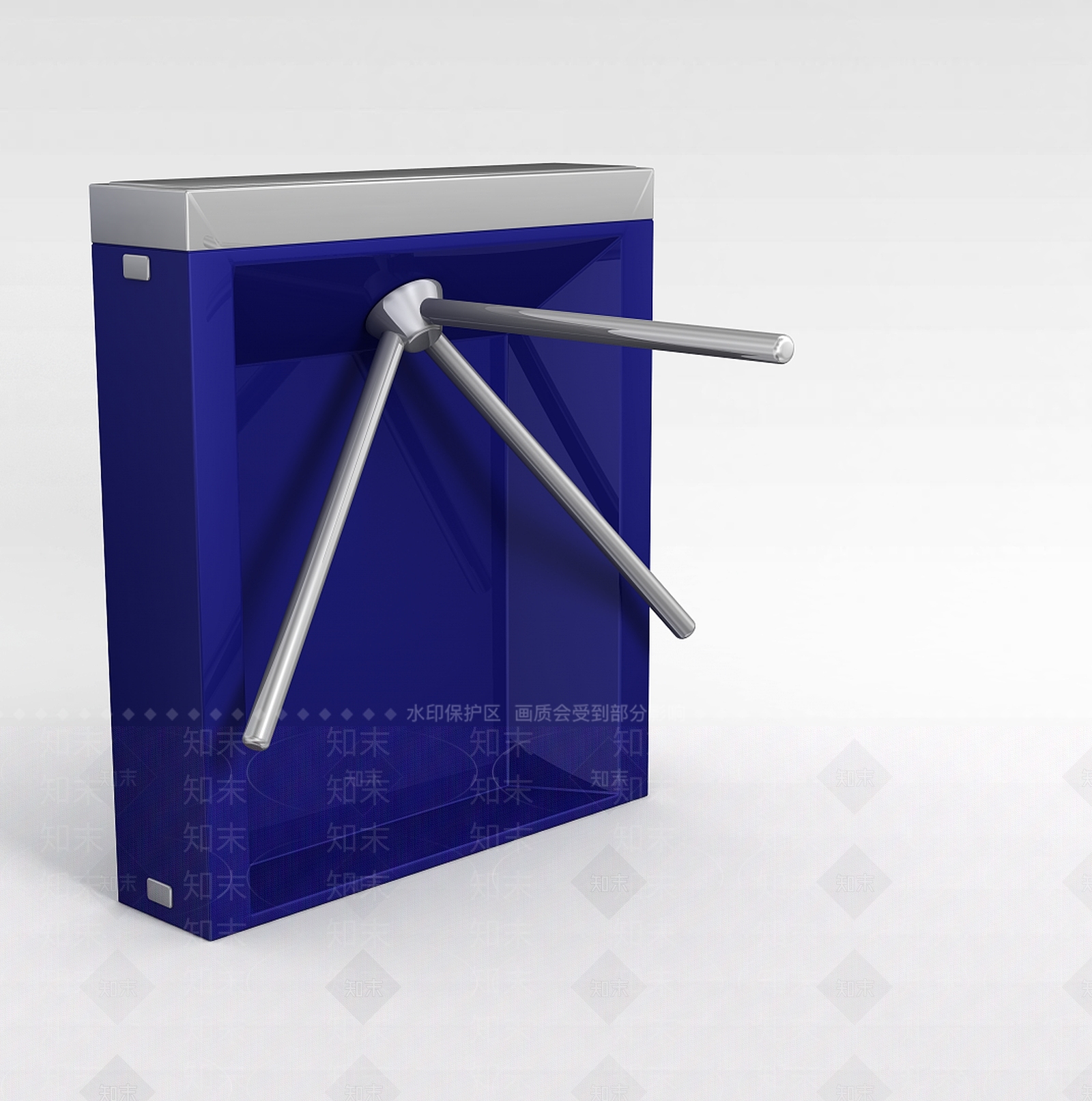 现代地铁3D模型渲染效果图