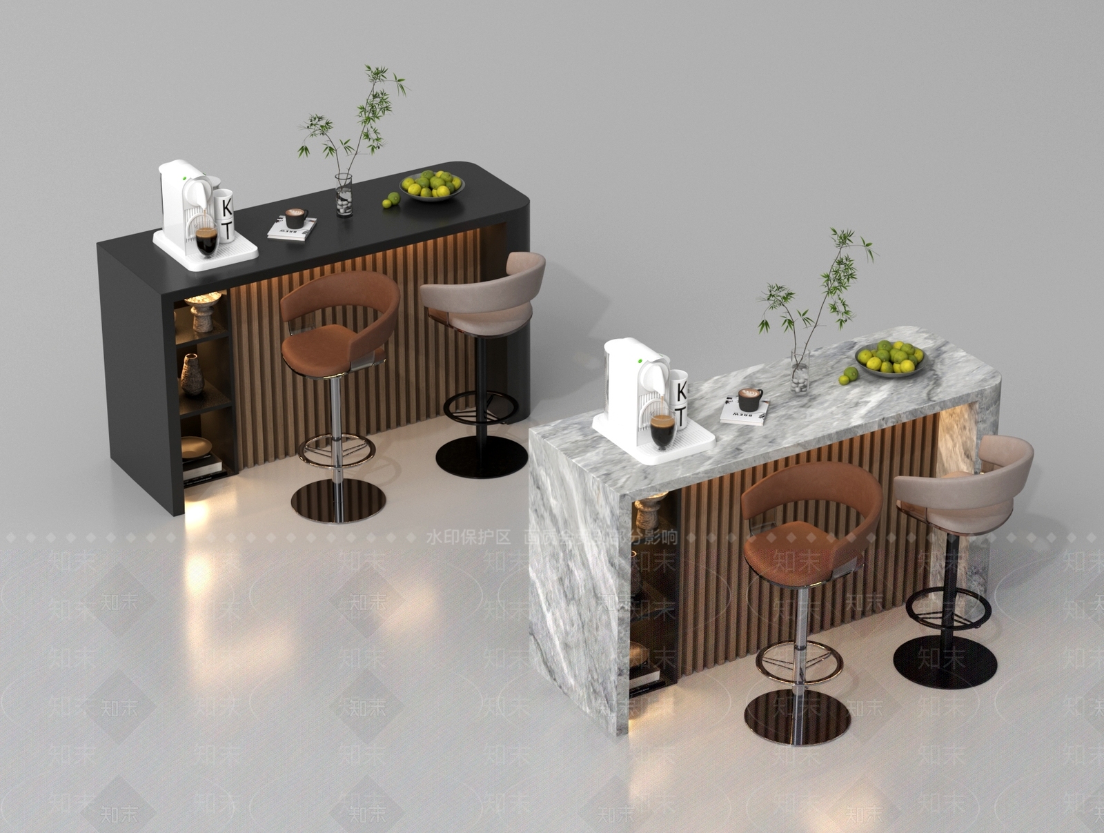 现代吧台3D模型下载【ID:1196600090】