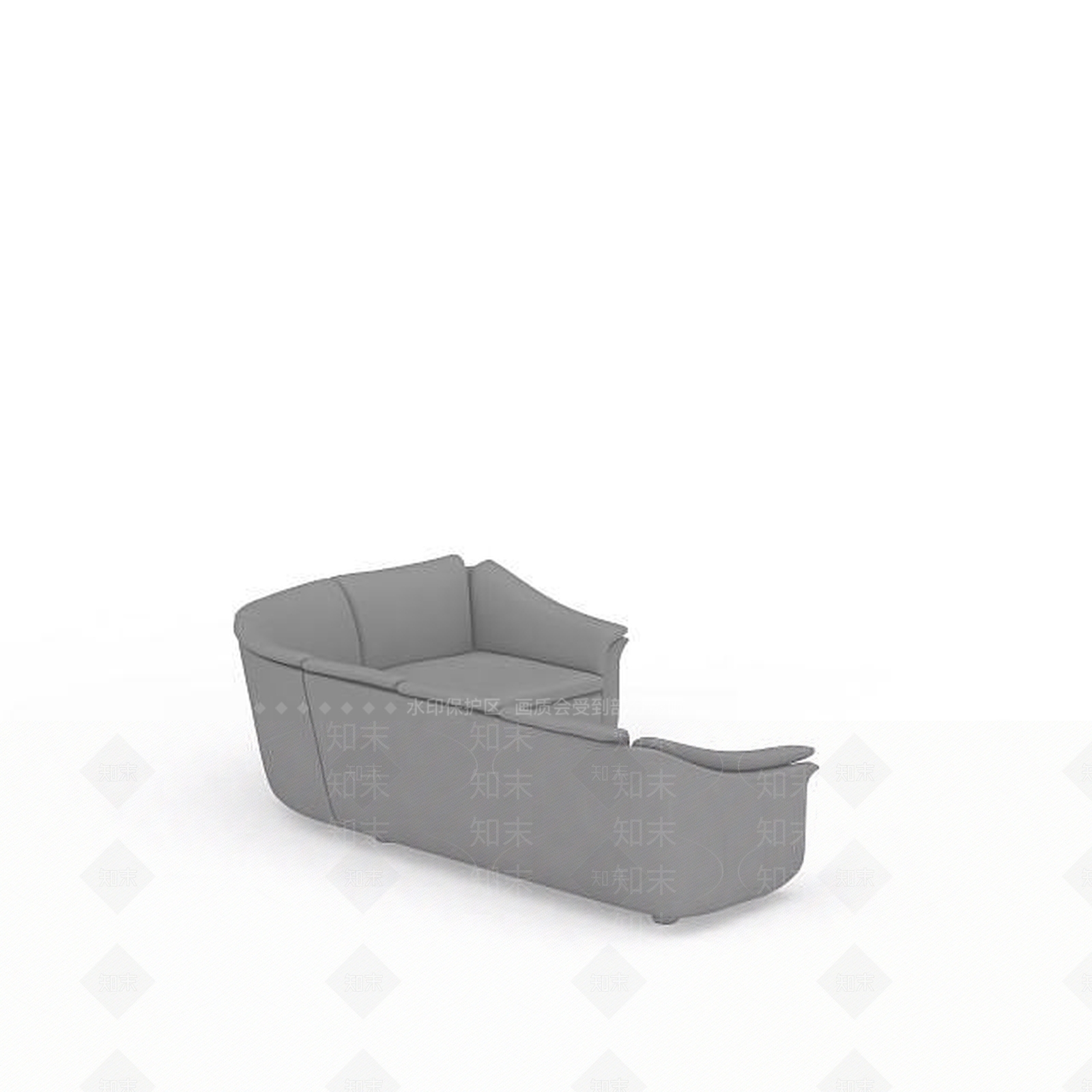 现代灰色沙发3D模型下载【ID:1196600485】