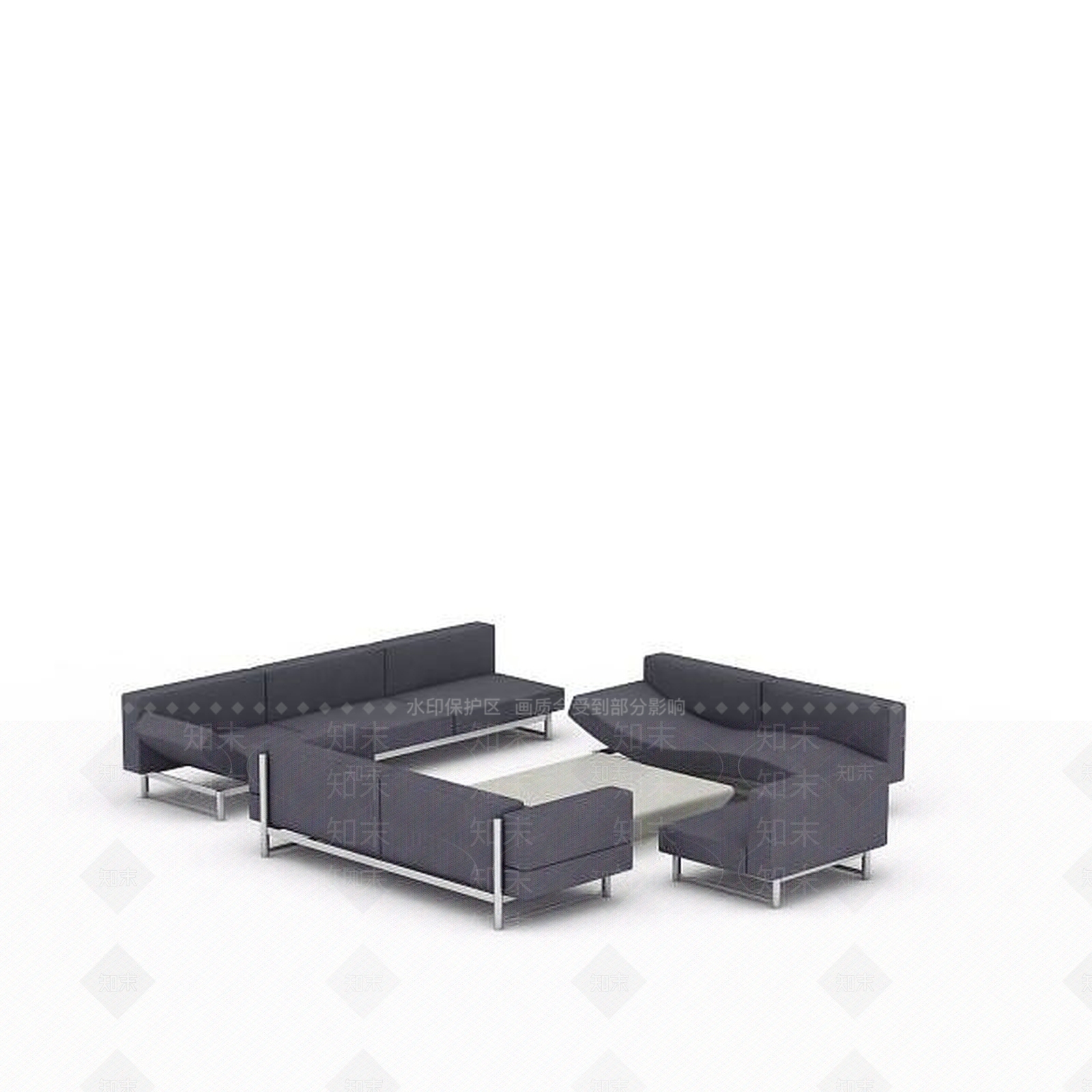 现代客厅沙发3D模型下载【ID:1196601207】