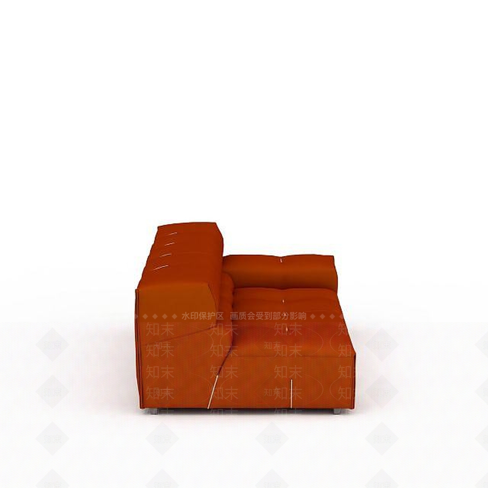现代橙色多人沙发3D模型下载【ID:1196602885】