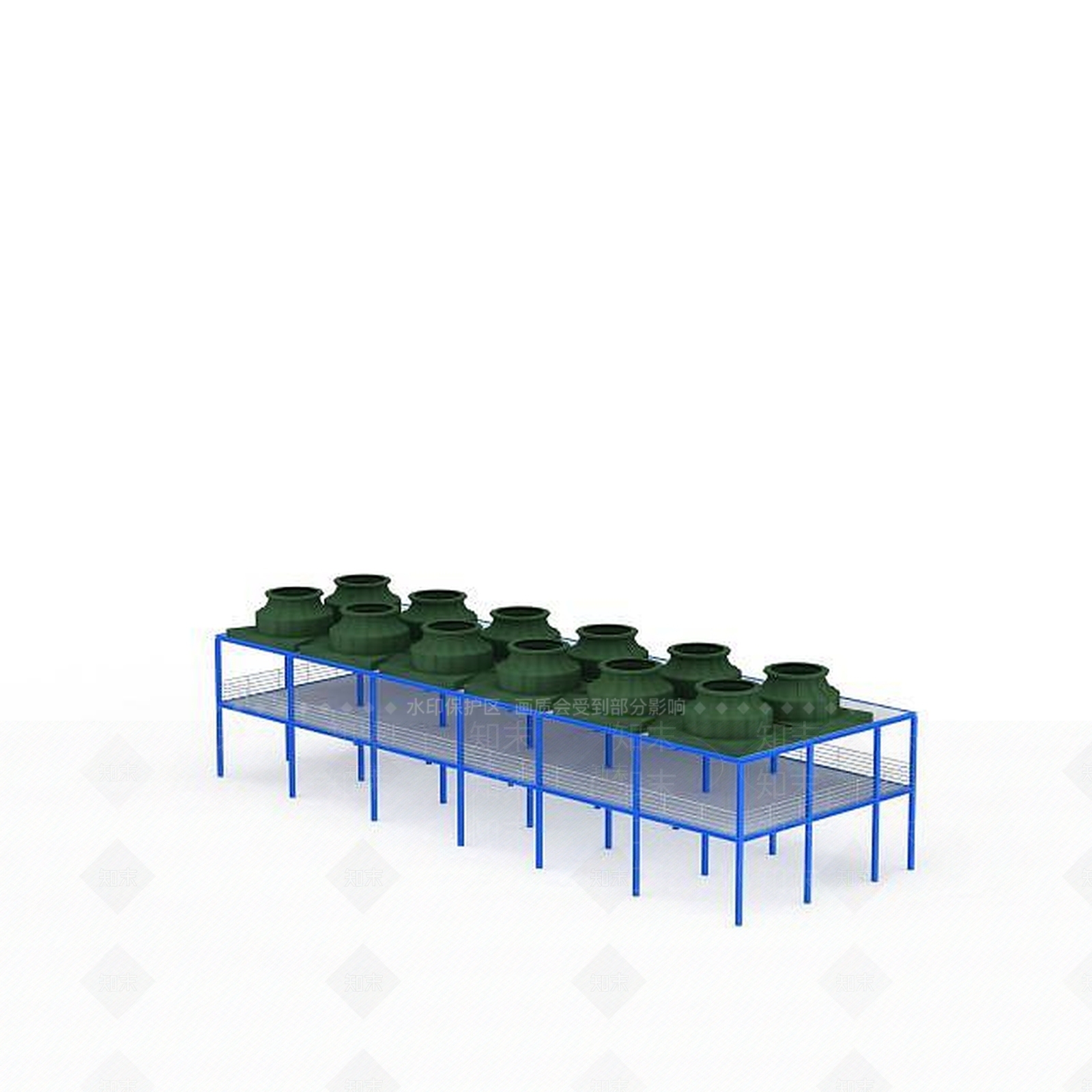 现代绿色石油桶3D模型下载【ID:1196602878】